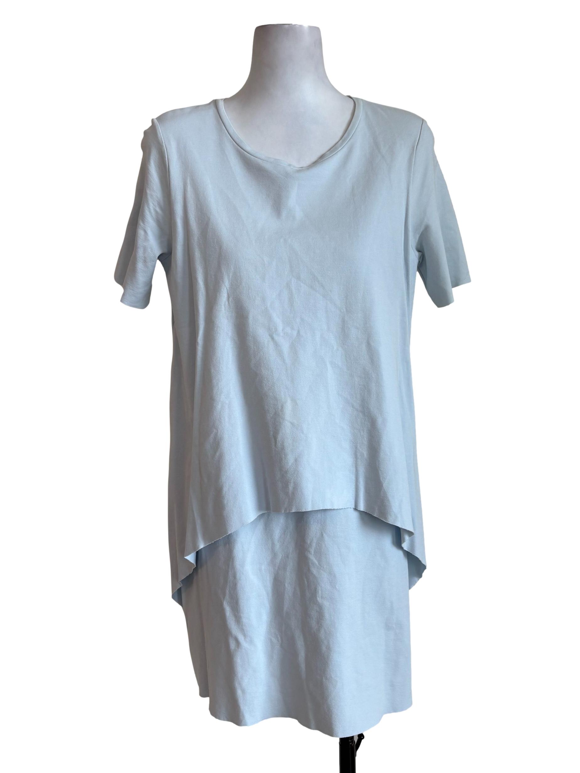 COS Baby Blue Asymmetrical Layered Shirt Dress | REFASH COS Baby Blue Asymmetrical Layered Shirt Dress | REFASH