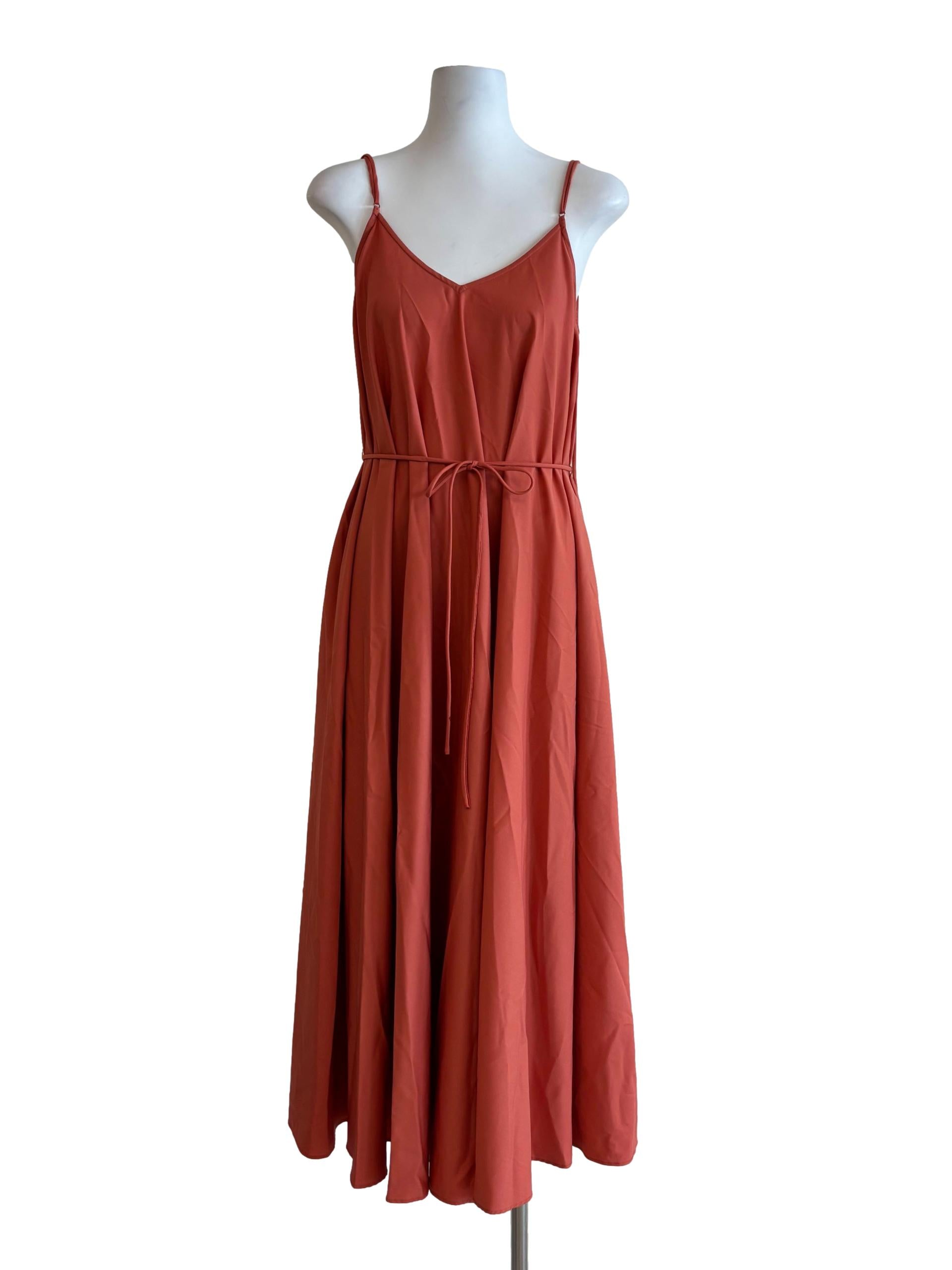 Love Bonito Tangelo Orange Spaghetti Strap Cotton Dress