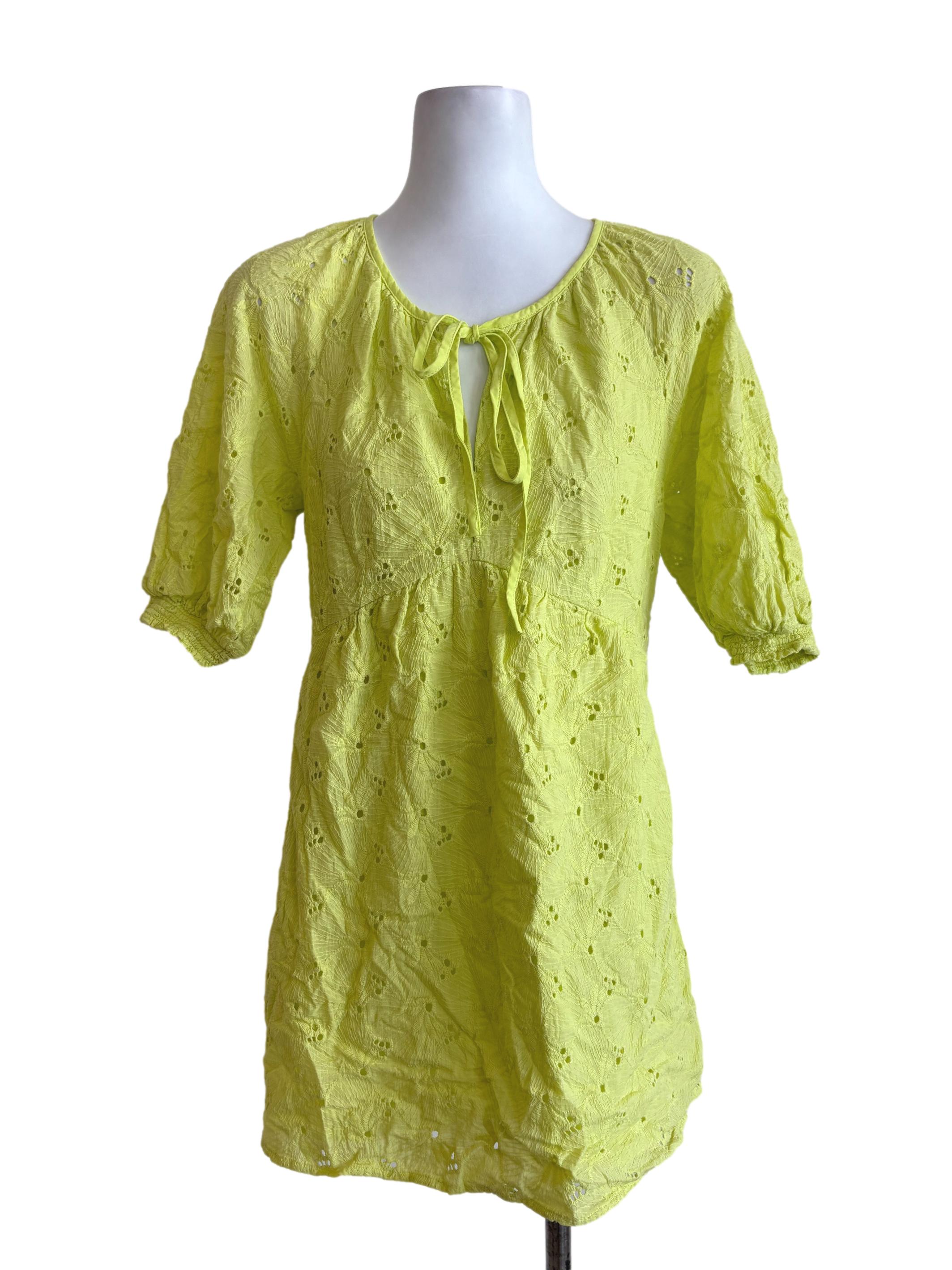 Love Bonito Lime Green Eyelet Babydoll Dress