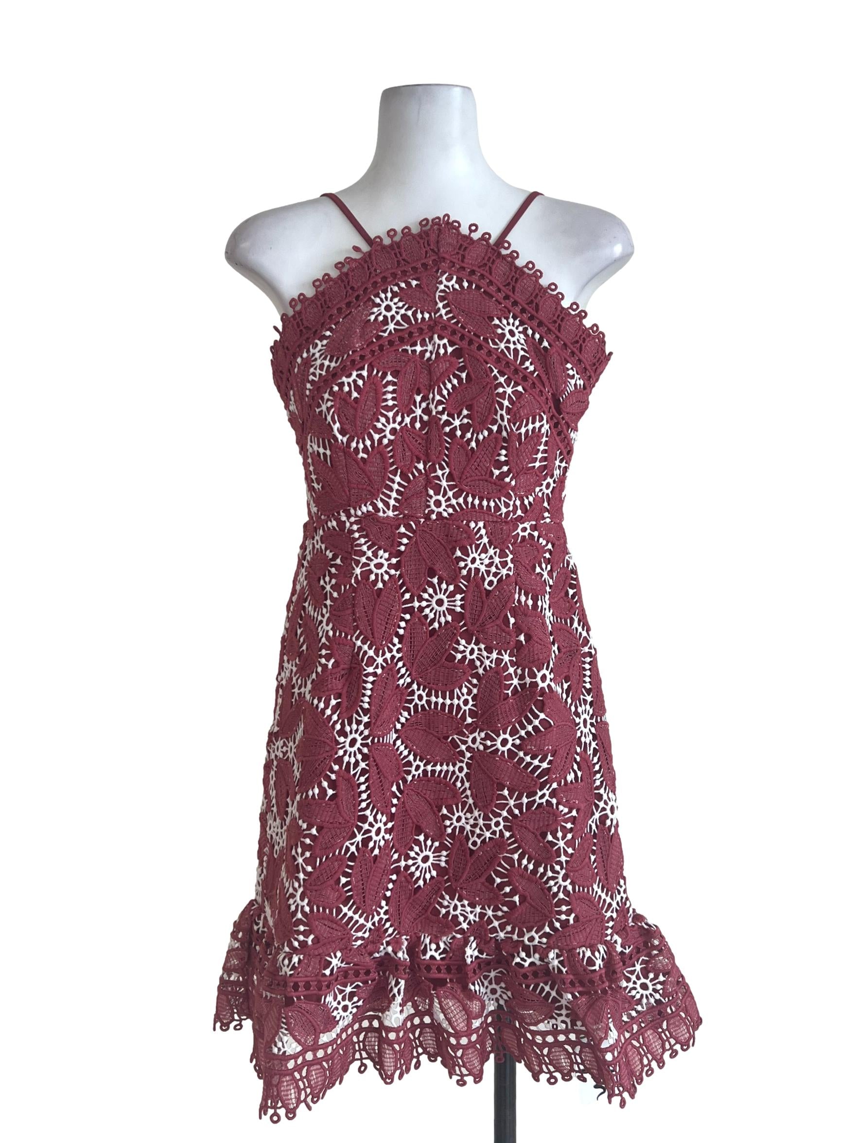 Fayth Dark Dusty Pink Crochet Dress | REFASH Fayth Dark Dusty Pink Crochet Dress | REFASH