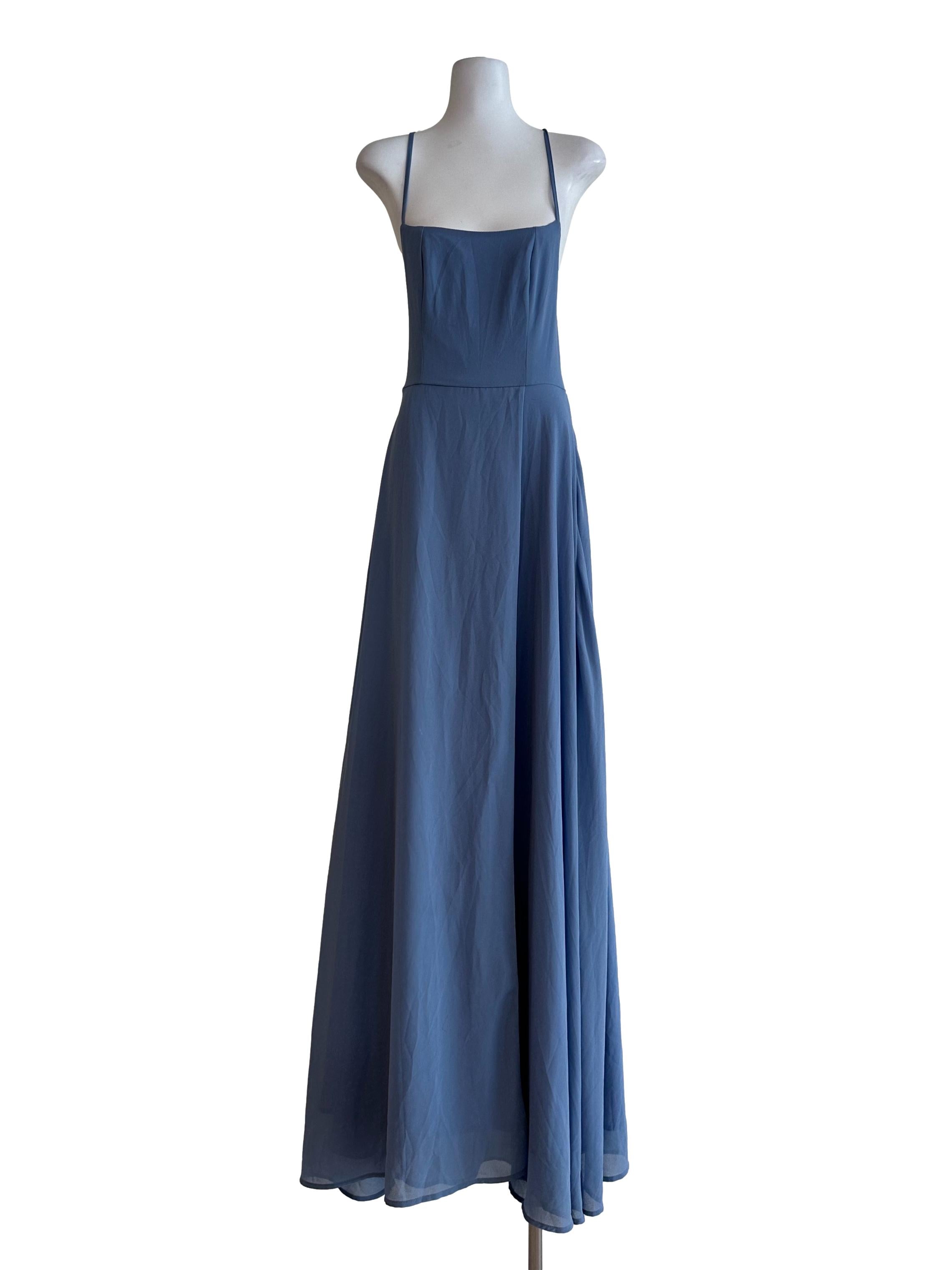 Shein Powder Blue Plain Maxi Dress