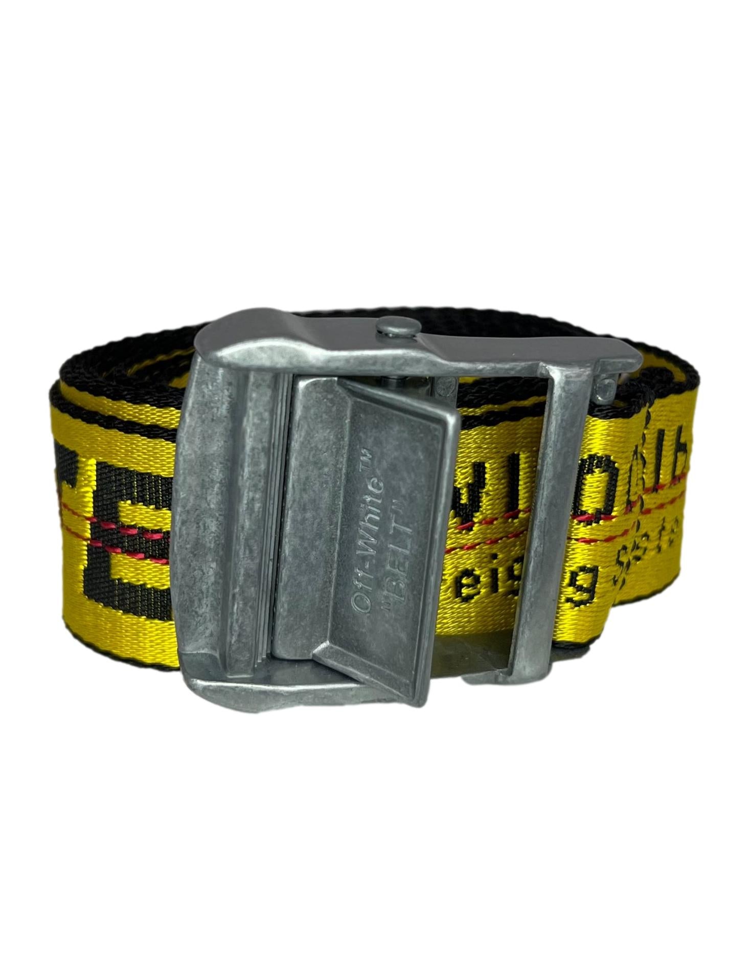 OFF-WHITE Yellow Silver Off-White Graphic Industrial Belt REFASH