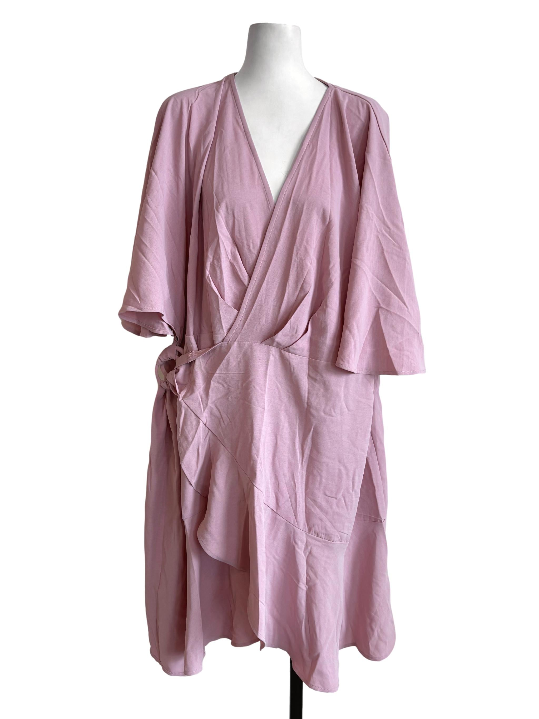 Shein Dusty Pink Wrap Dress | REFASH Shein Dusty Pink Wrap Dress | REFASH
