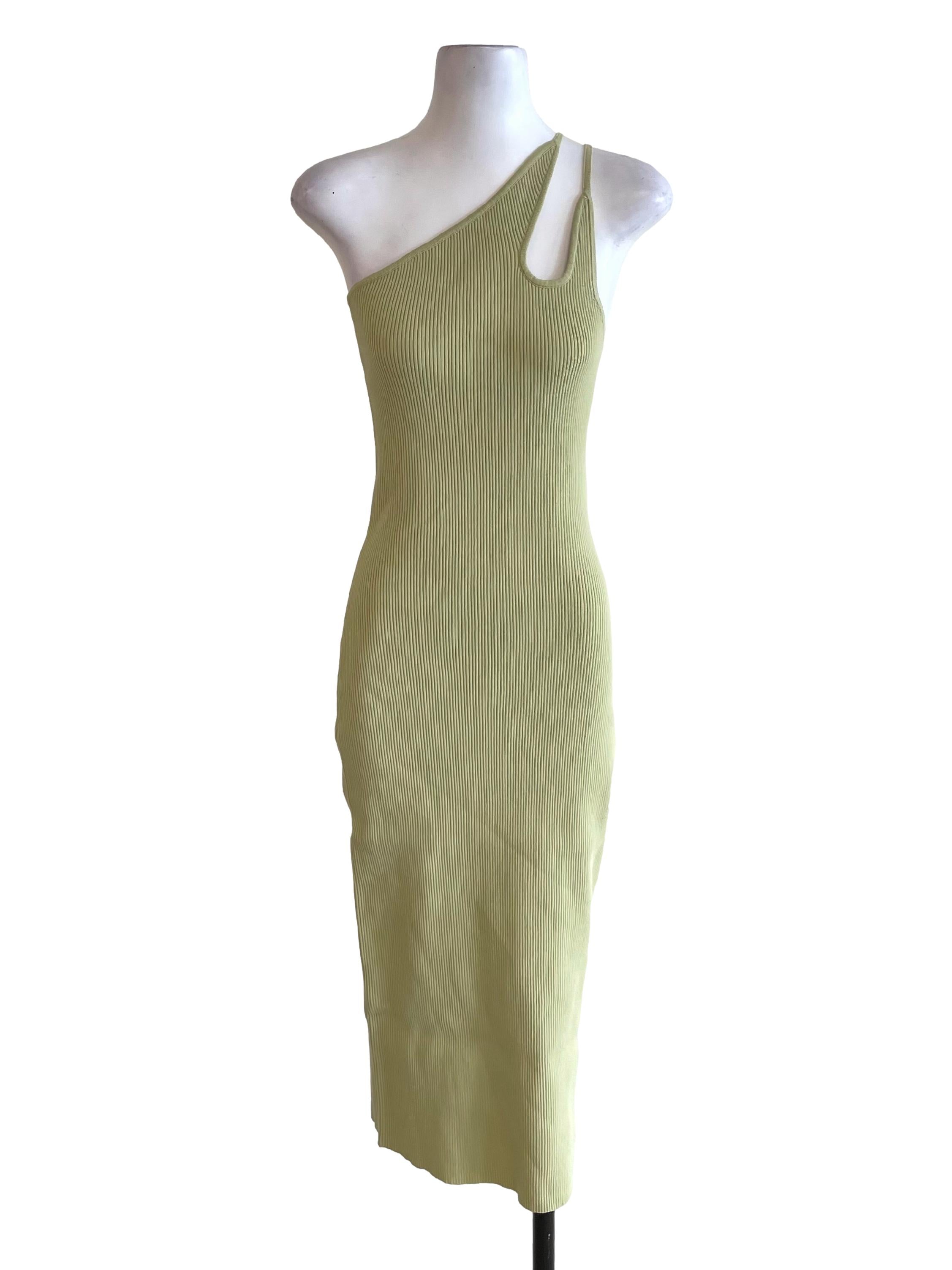 Asos Light Green Hollow Asymmetric Knit Dress | REFASH