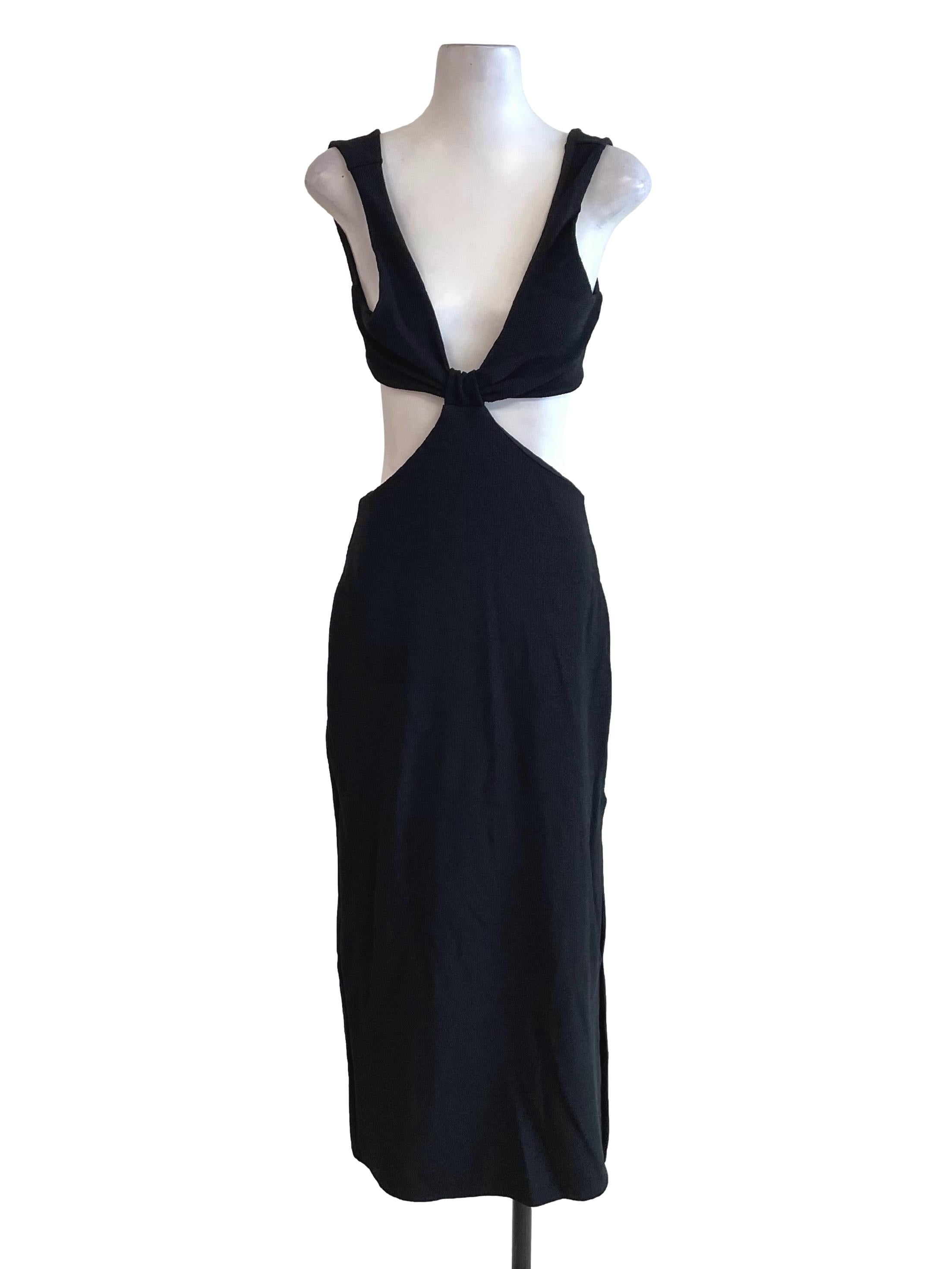 topshop black cut out dress Three Dots Women's Short Sleeve Mock Neck Dress - Black