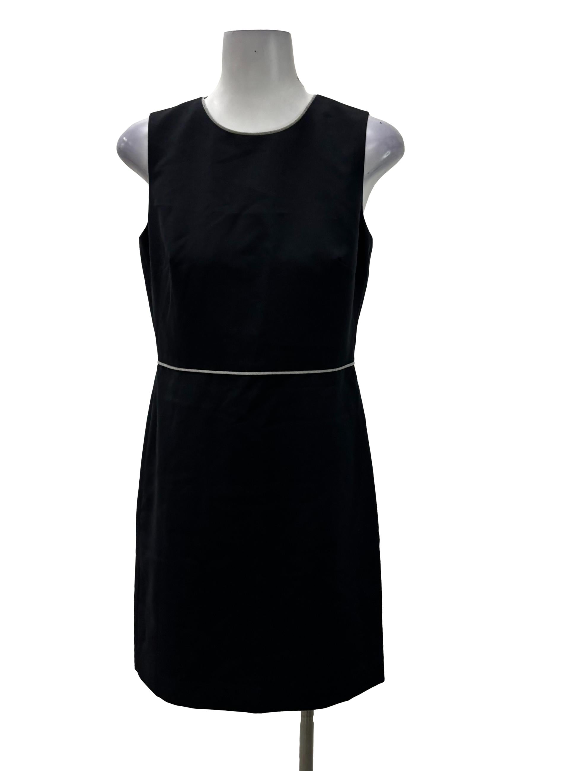 G2000 Navy Blue Roundneck Contrast Trim Mini Dress