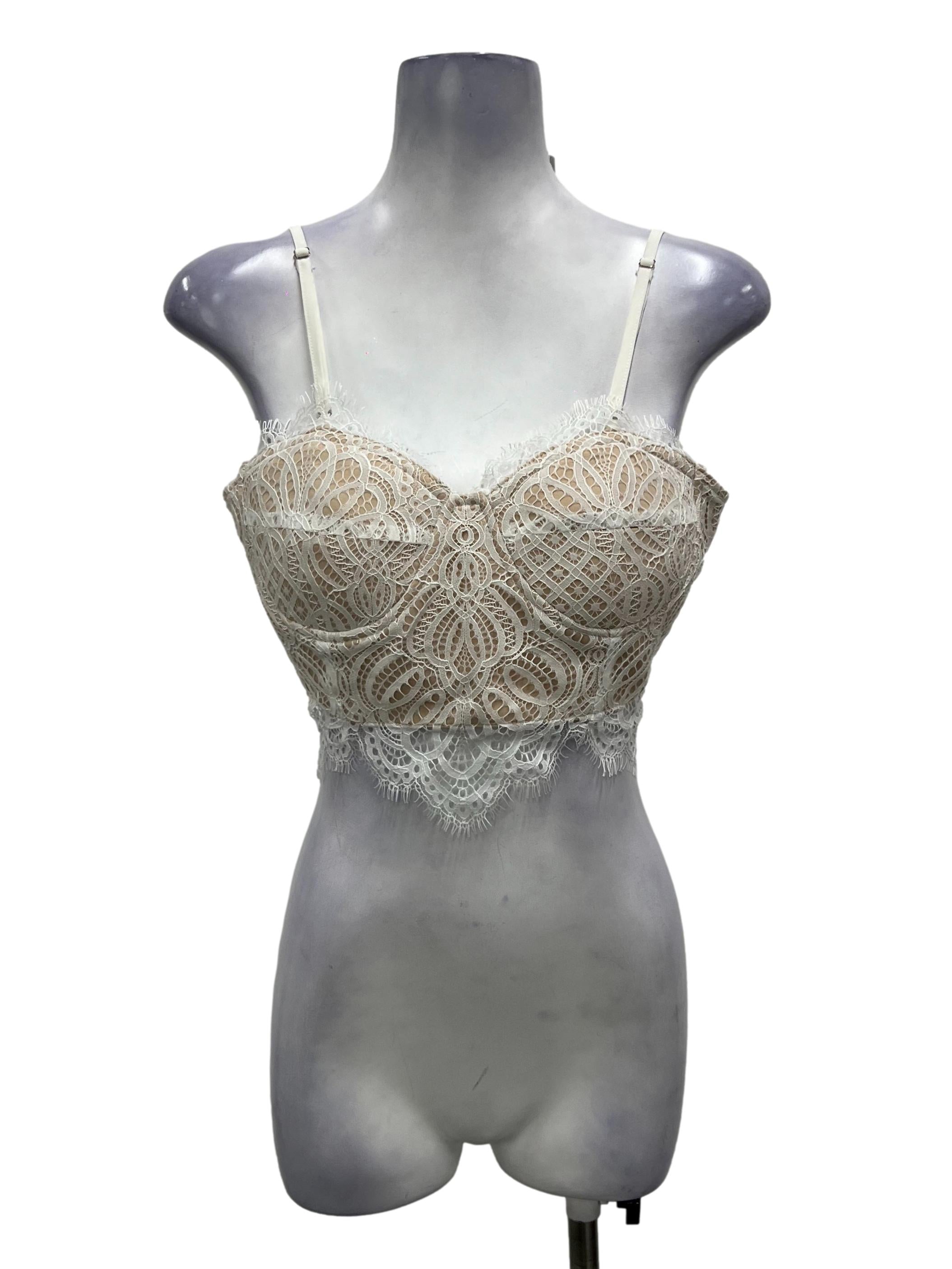Young Hungry Free White Lace Bustier Cami Top