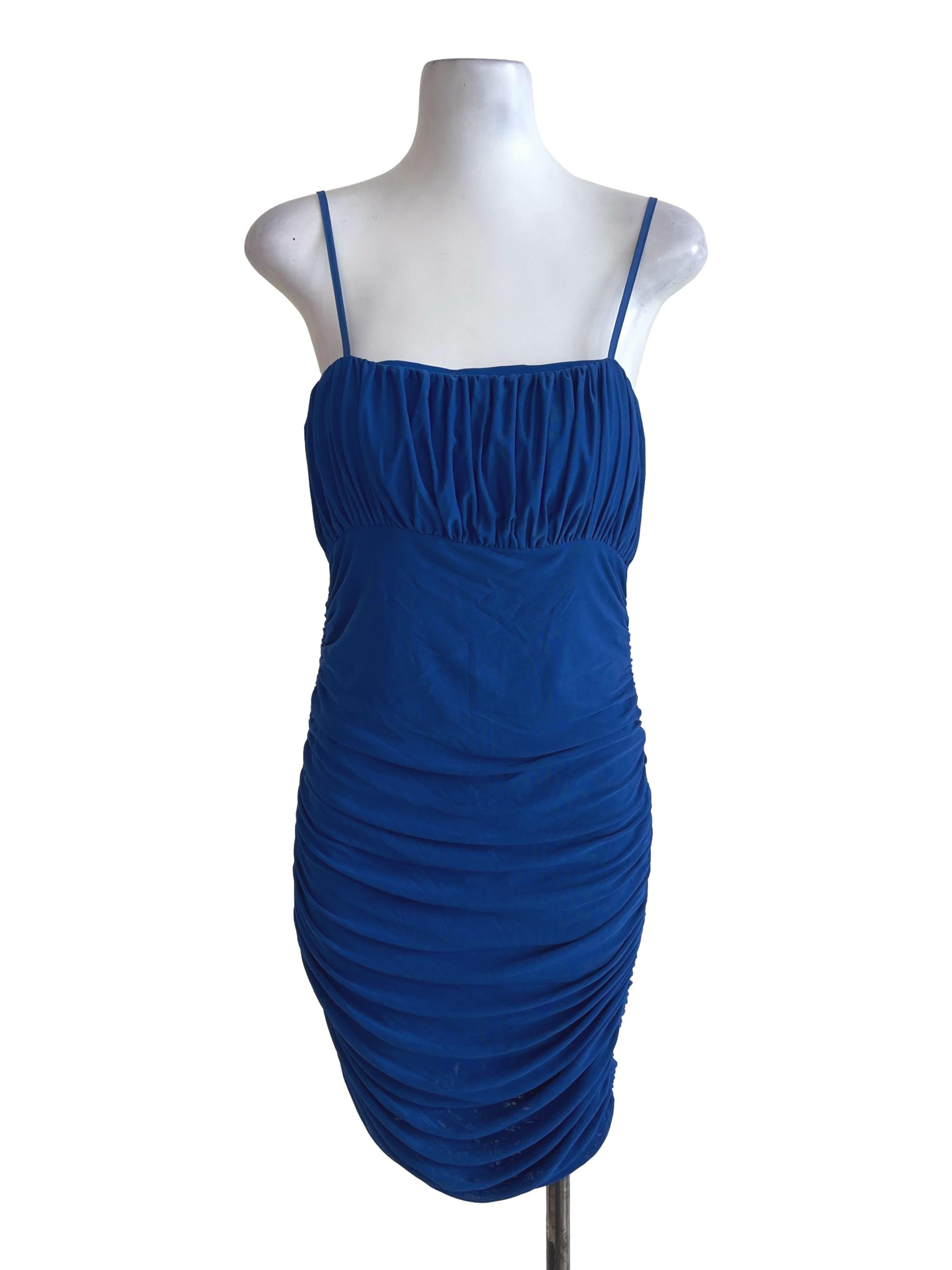 Carrislabelle Royal Blue Ruched Dress