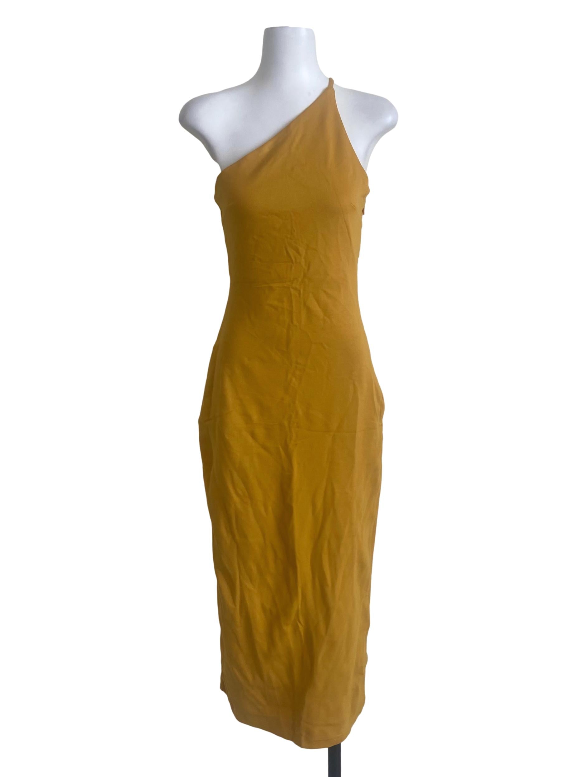 The Style Soiree Canary Yellow Slit Bodycon Dress