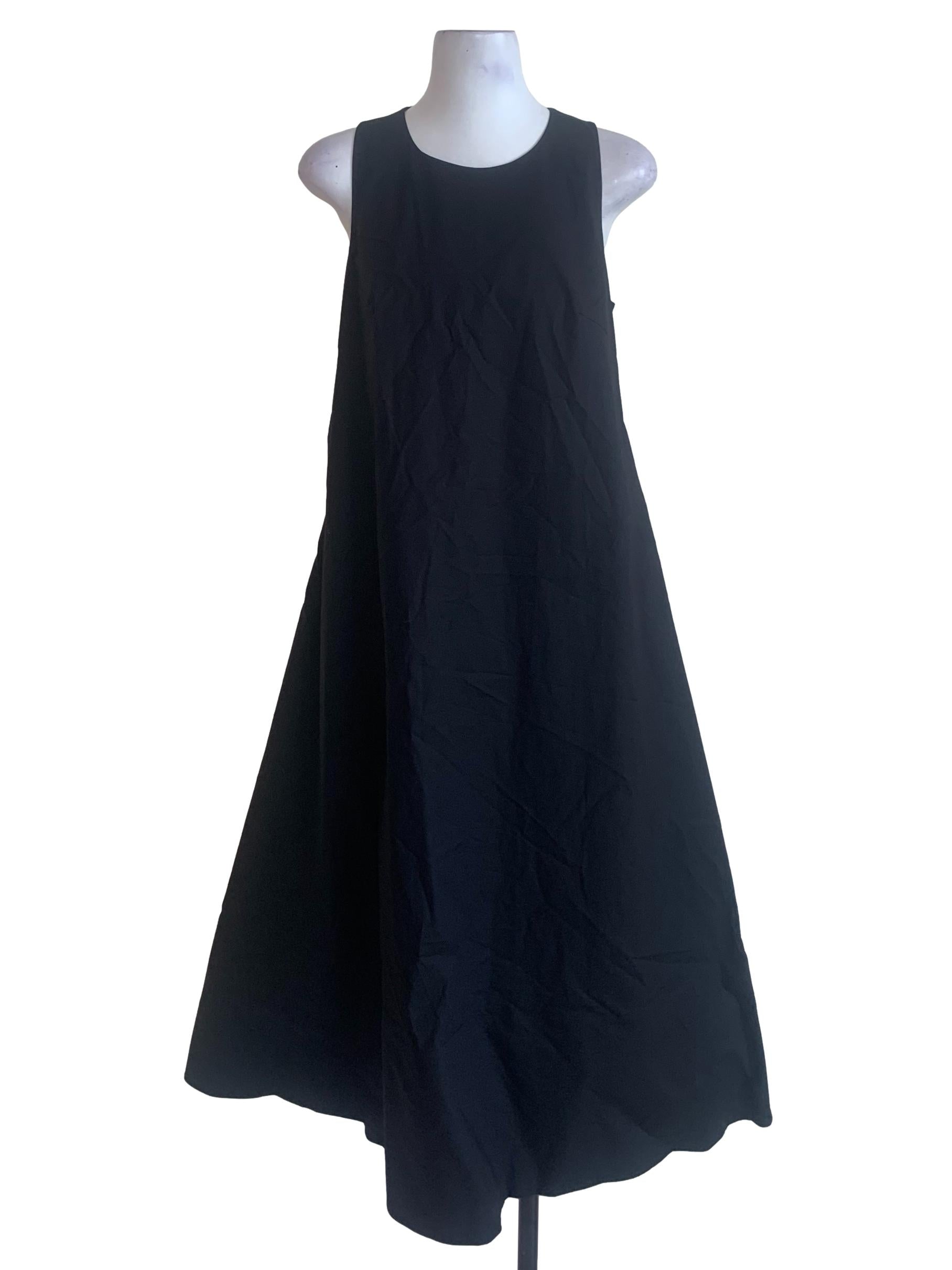 COS Black Round Neck Drop Waist Dress | REFASH COS Black Round Neck Drop Waist Dress | REFASH
