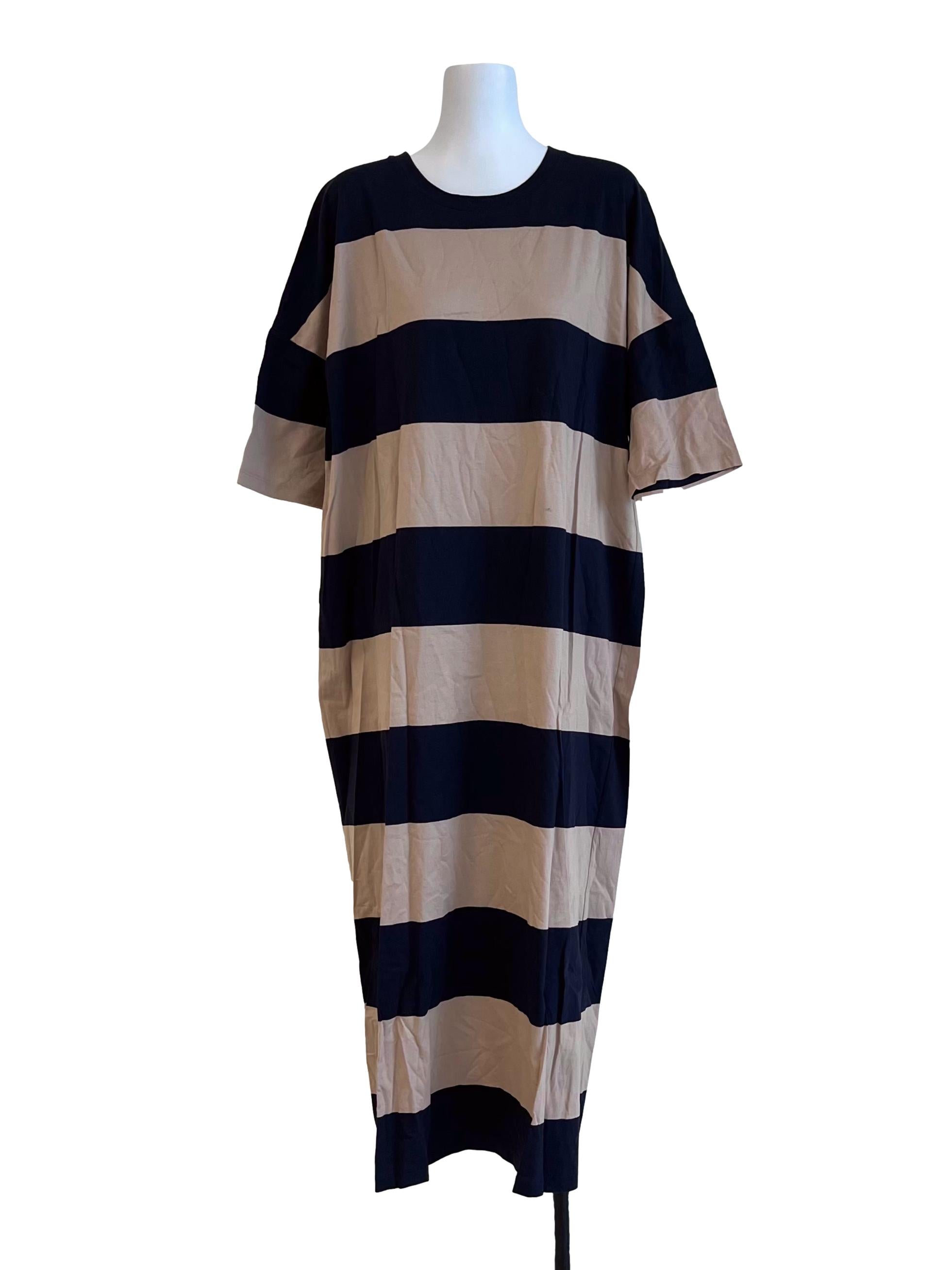 COS Brown And Black Stripes Midi Dress | REFASH COS Brown And Black Stripes Midi Dress | REFASH