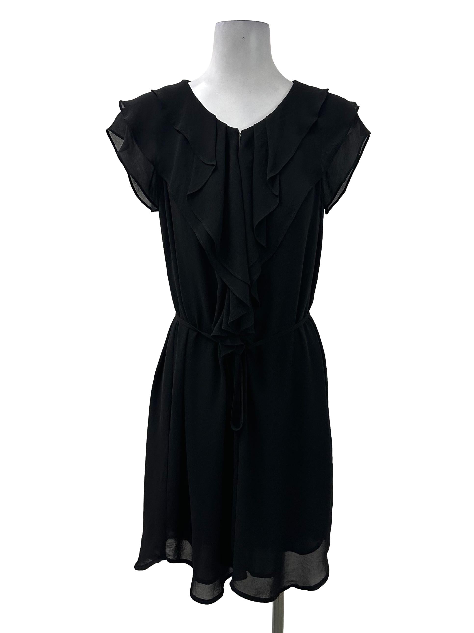 h&m black ruffle dress Smocked Strapless Square Neck A Line Midi Size Brie lined skirt. Women's Black Dress with Ruffle