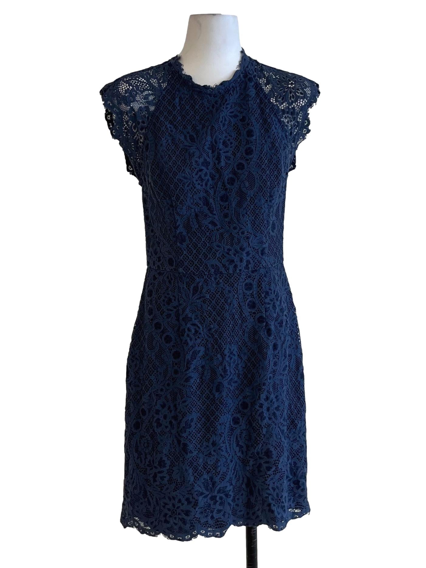 Cooper ST Navy Blue Lace Empire Dress