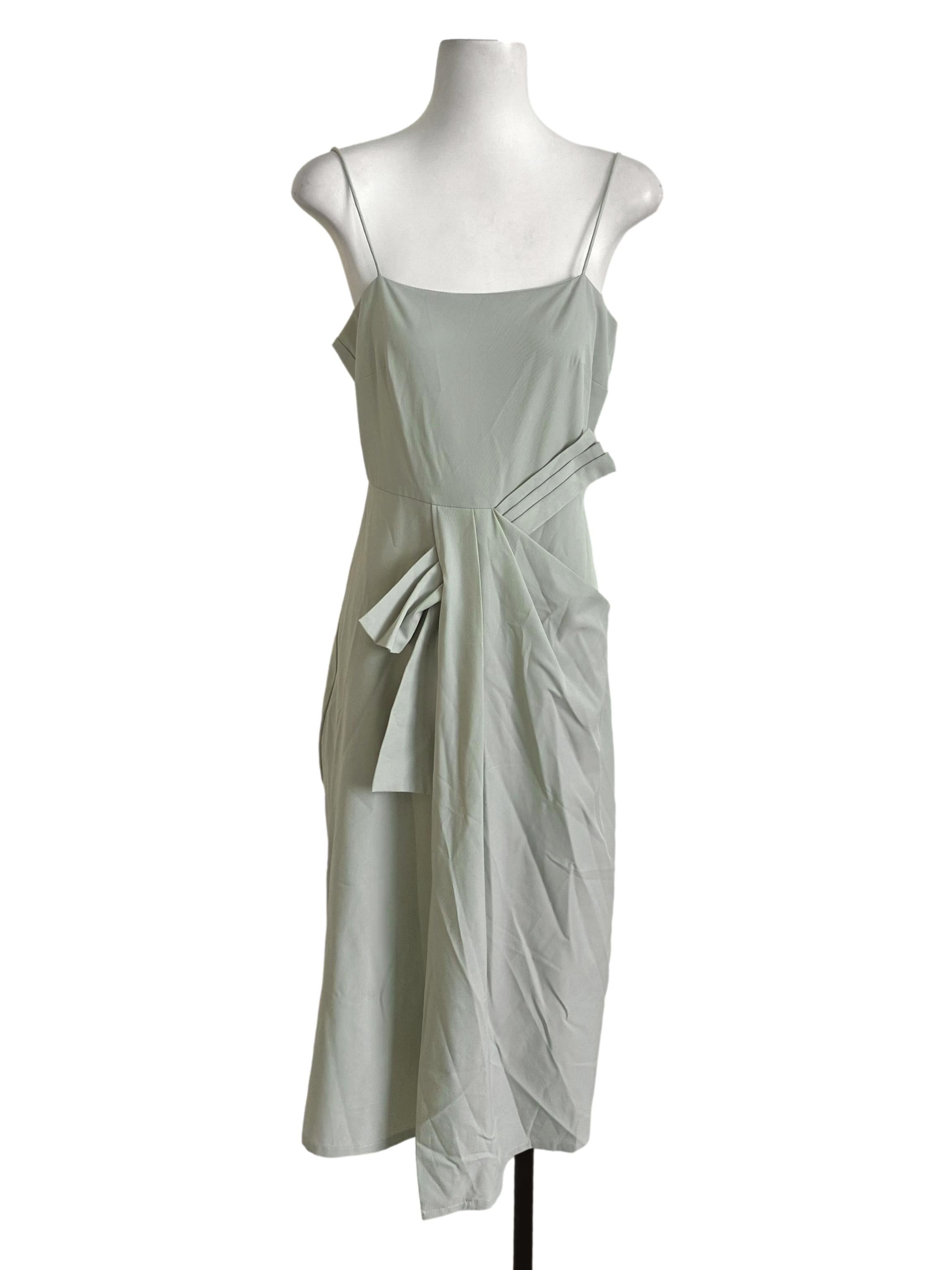 The Style Soiree Pastel Green Plain Dress