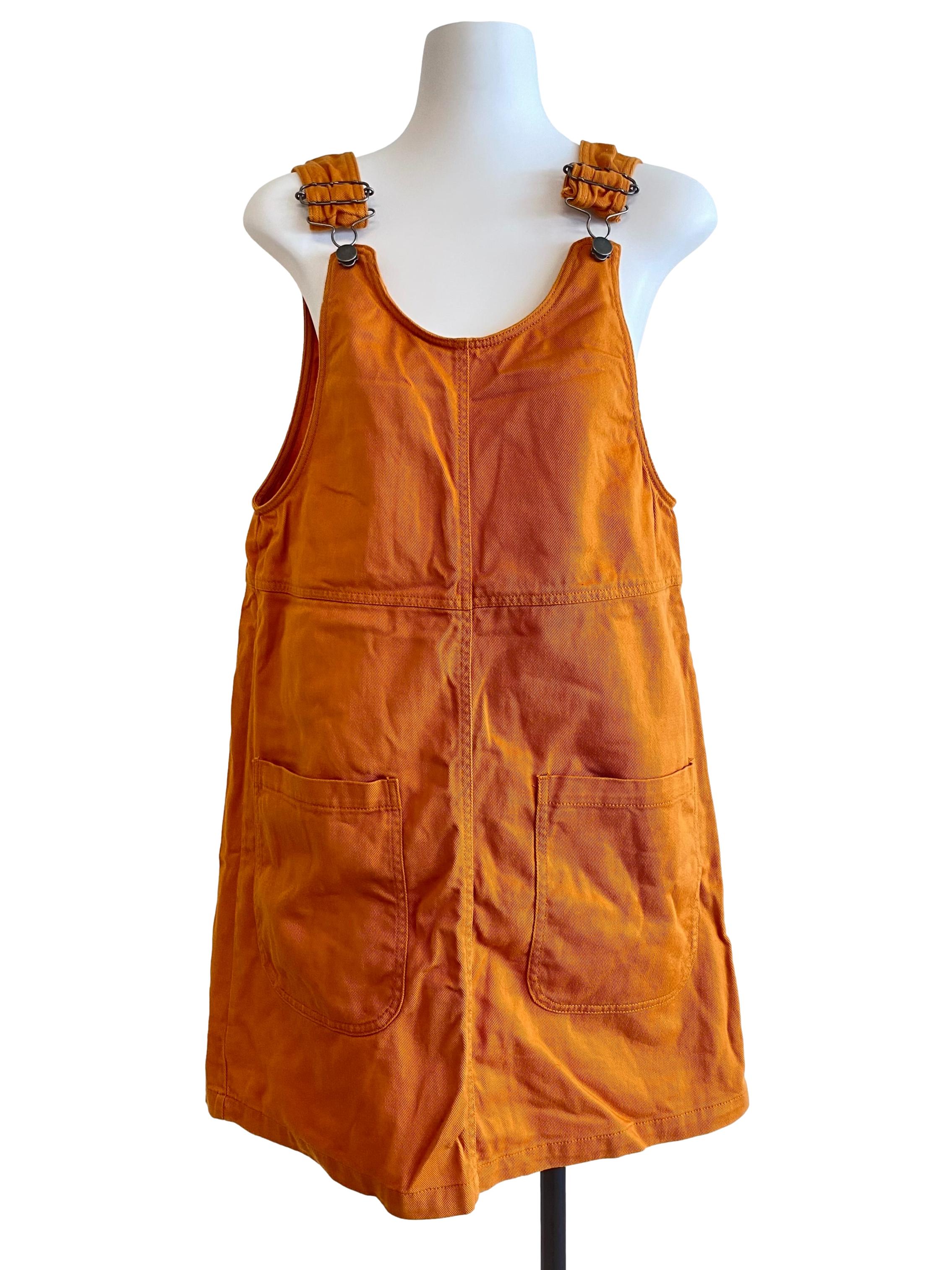 monki orange dress Monki maxi dress with front seam in orange