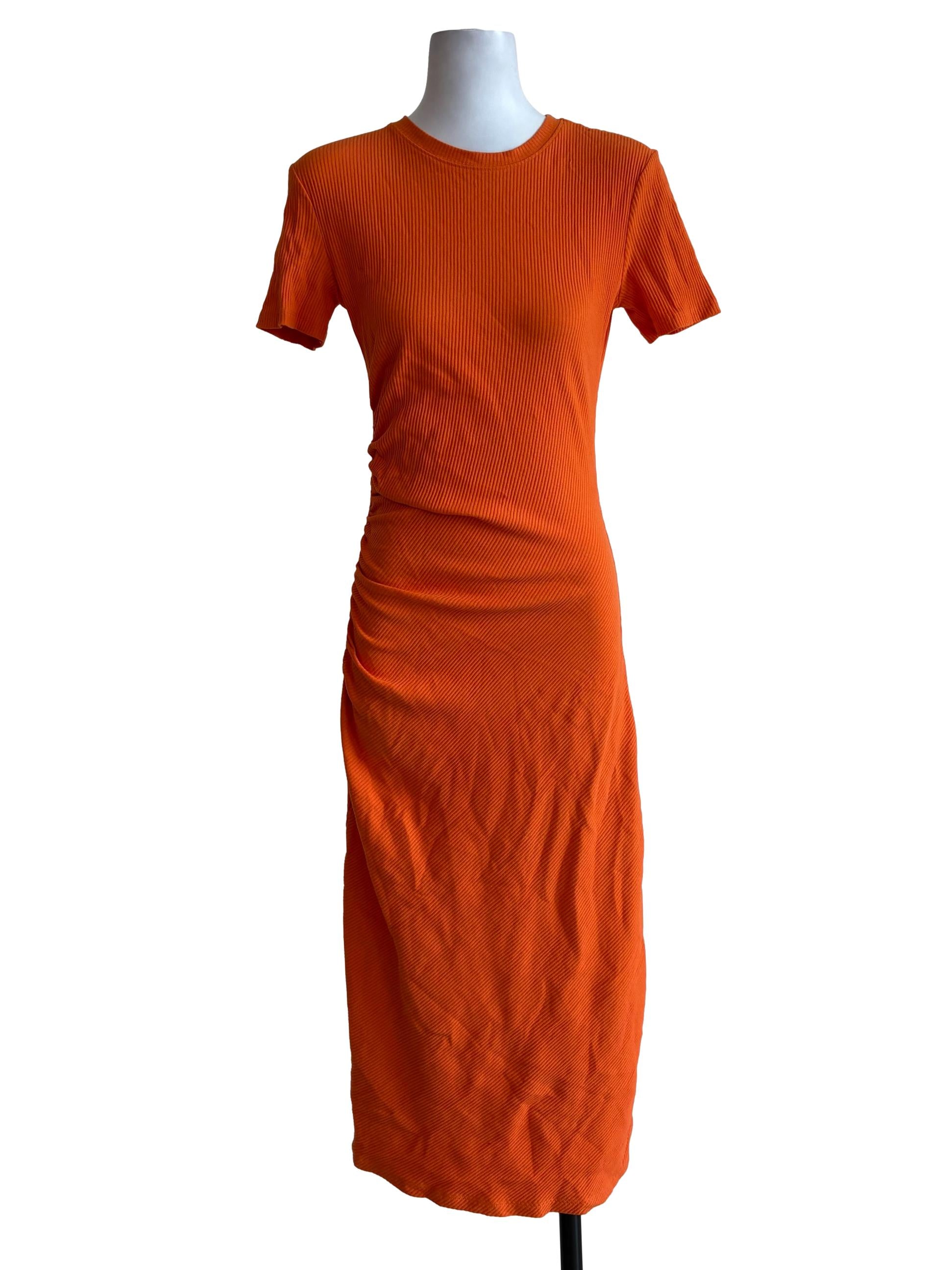 Zara Tiger Orange Knitted Bodycon Dress REFASH