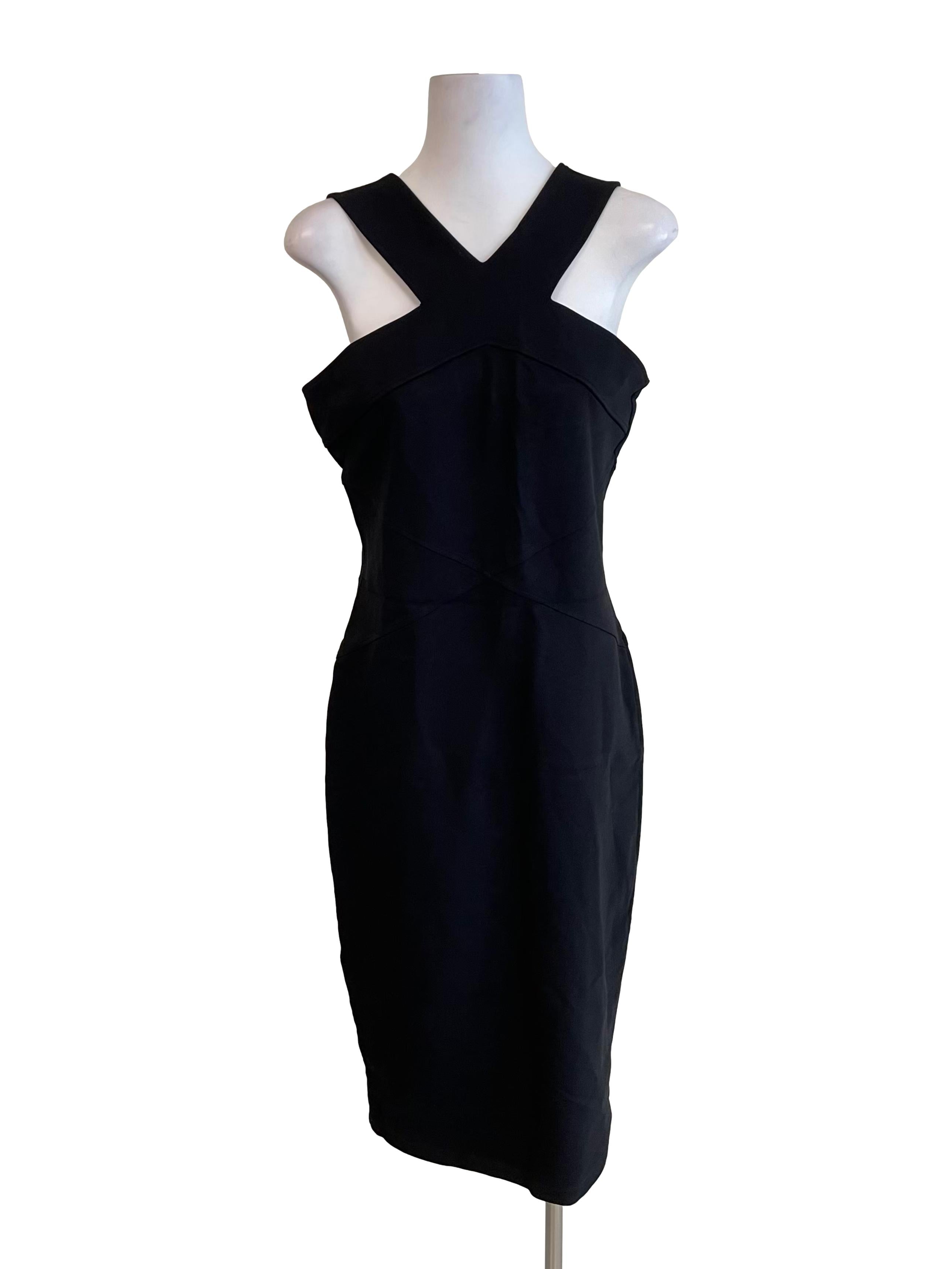 Karen Millen Black Halter Neck Slip Dress | REFASH