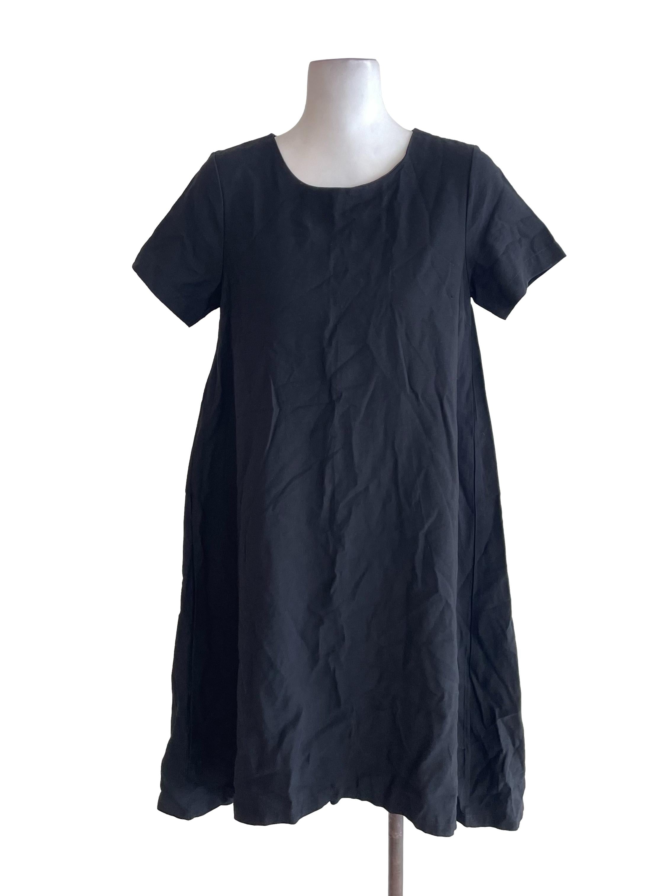 Women'S Black Self Design A-Line Dress main image 0