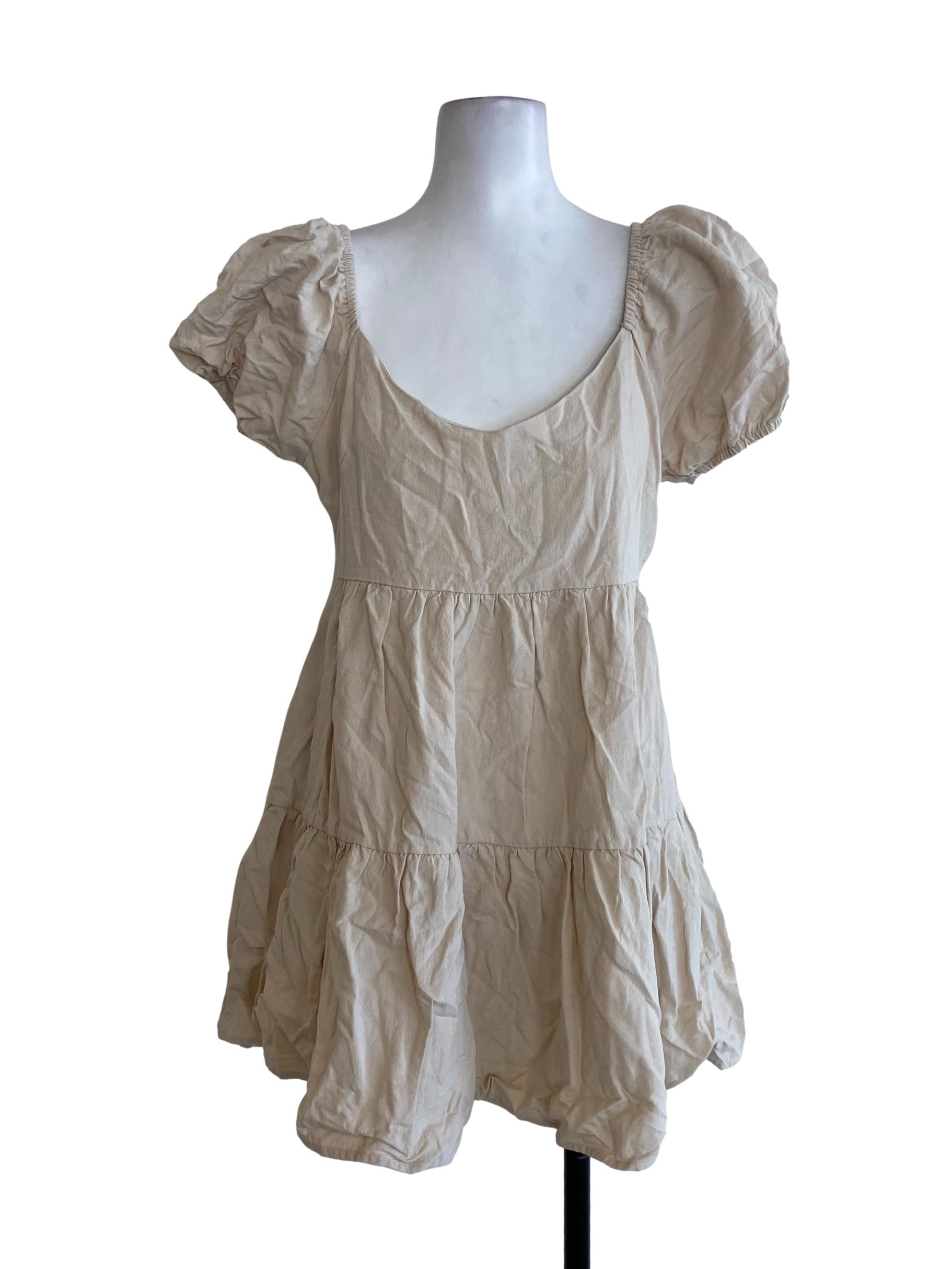 Likka Beige Drop Waist Dress