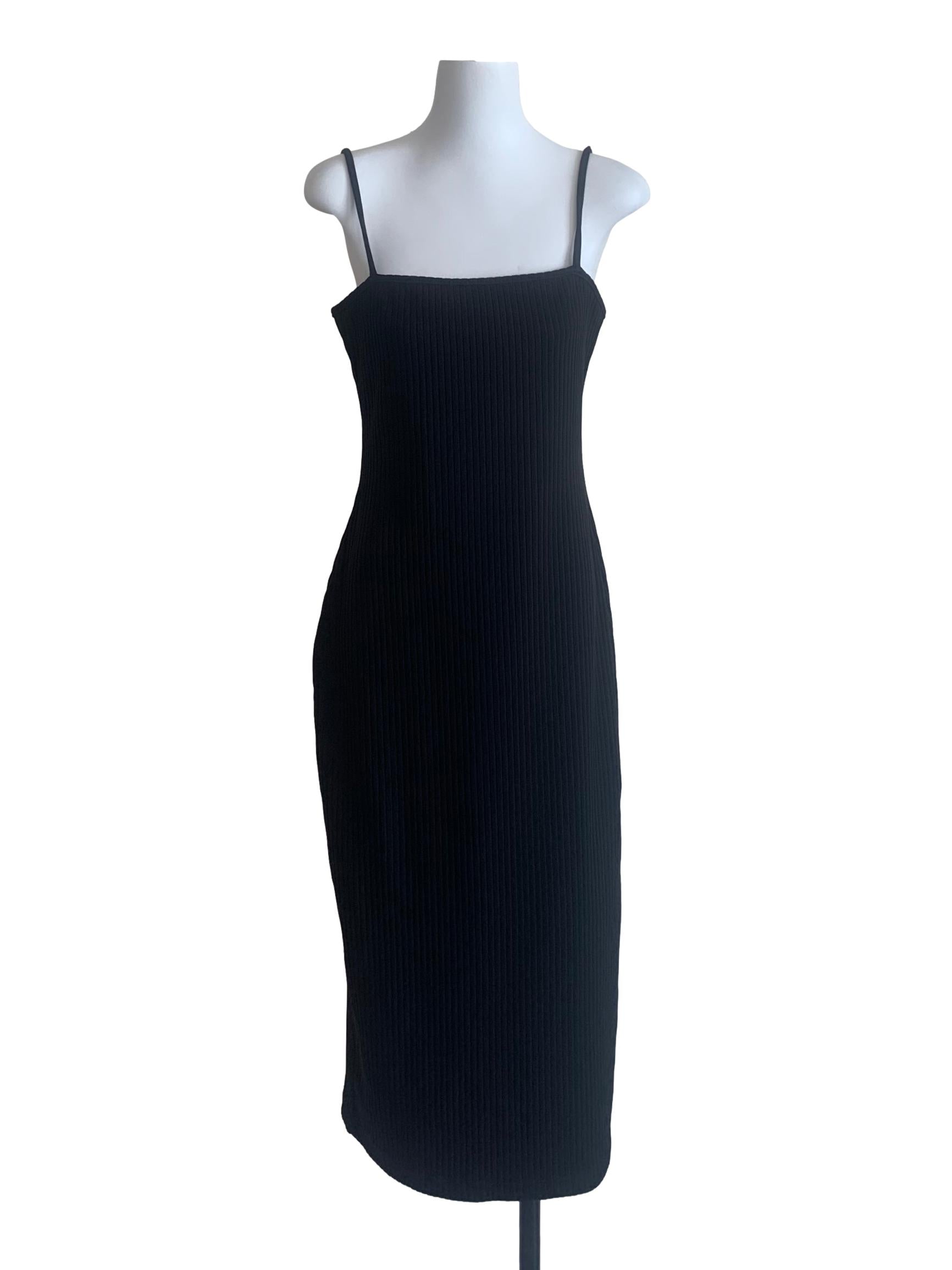 slim fit dress slacks Black Square Neck Spaghetti Straps Mini Dress Small main image 0