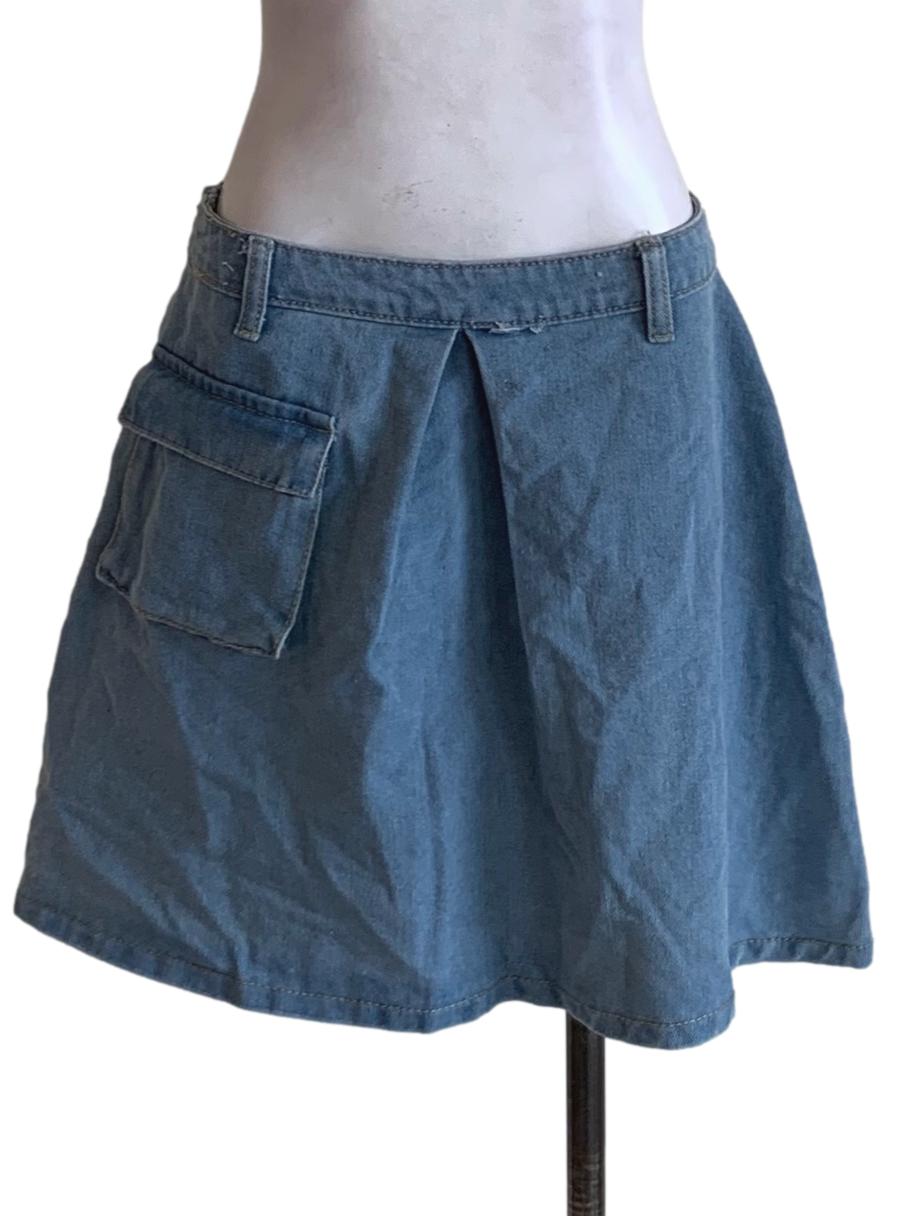Zalora Sky Blue Denim Mini Skirt REFASH