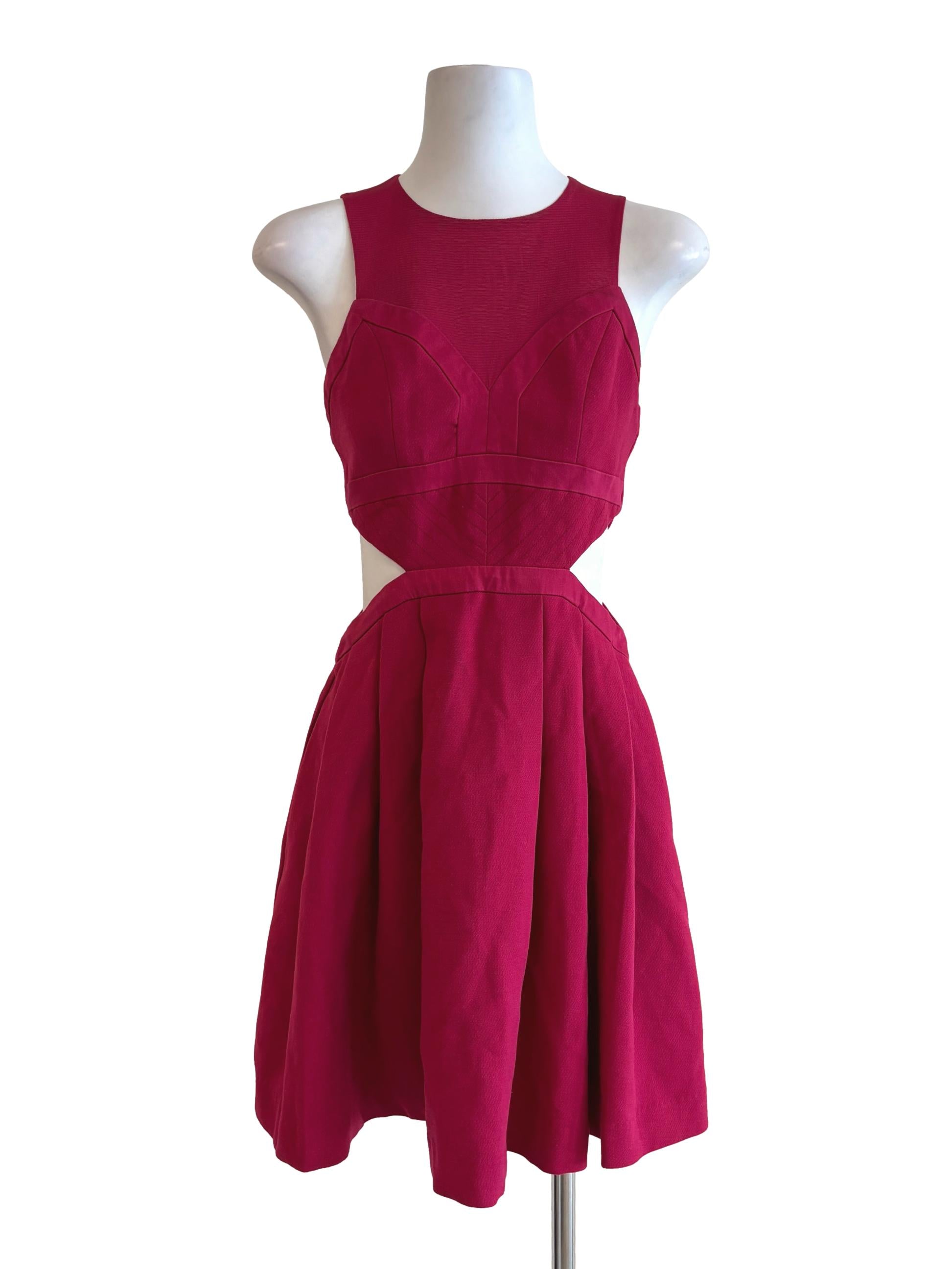 Love Bonito Ruby Red Sleeveless Cut Out A-Line Dress