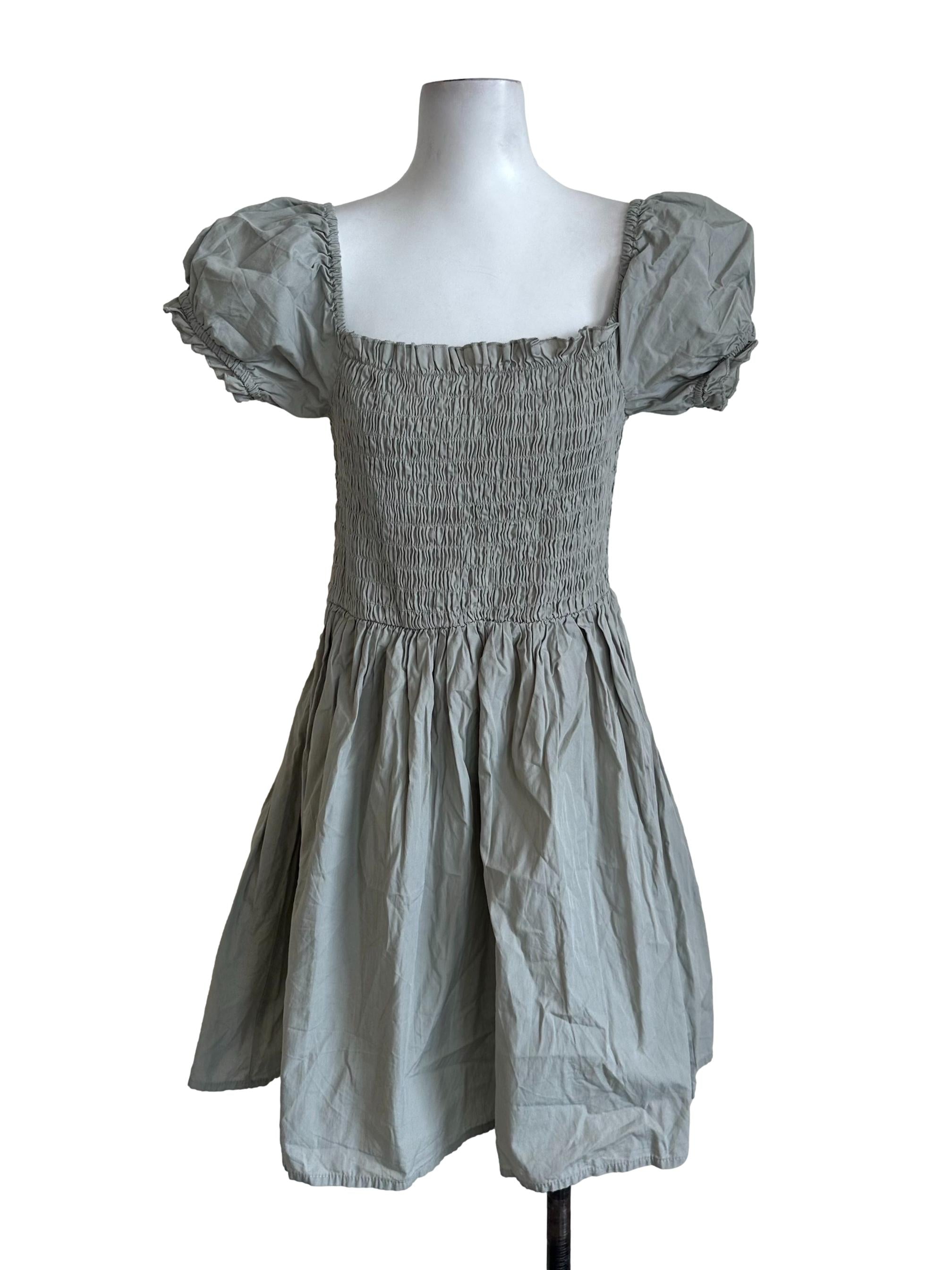 Asos Ash Green Square Neck A Line Dress