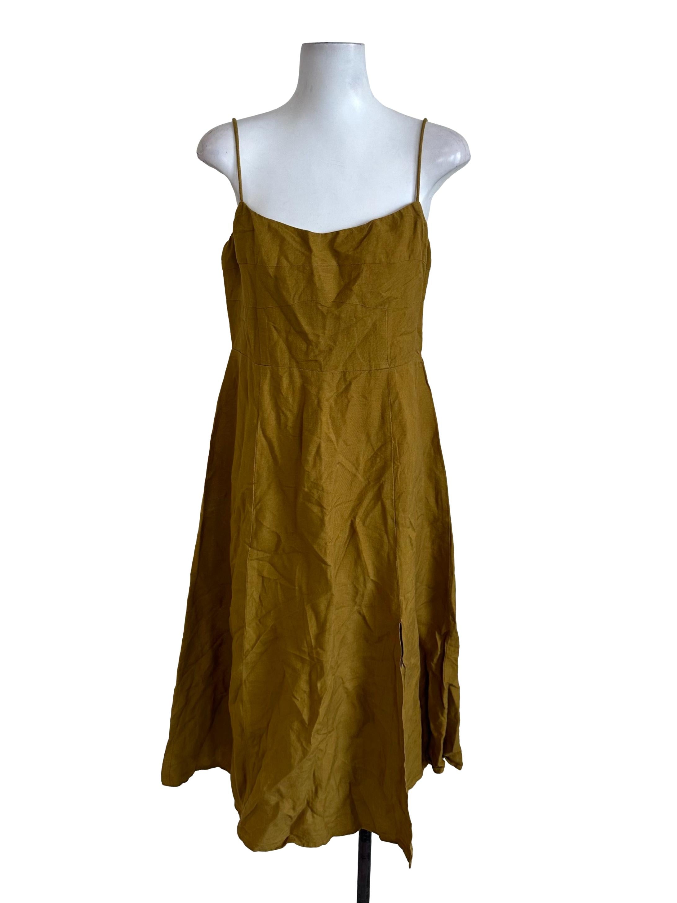 Love Bonito Cider Yellow Square Neck Dress