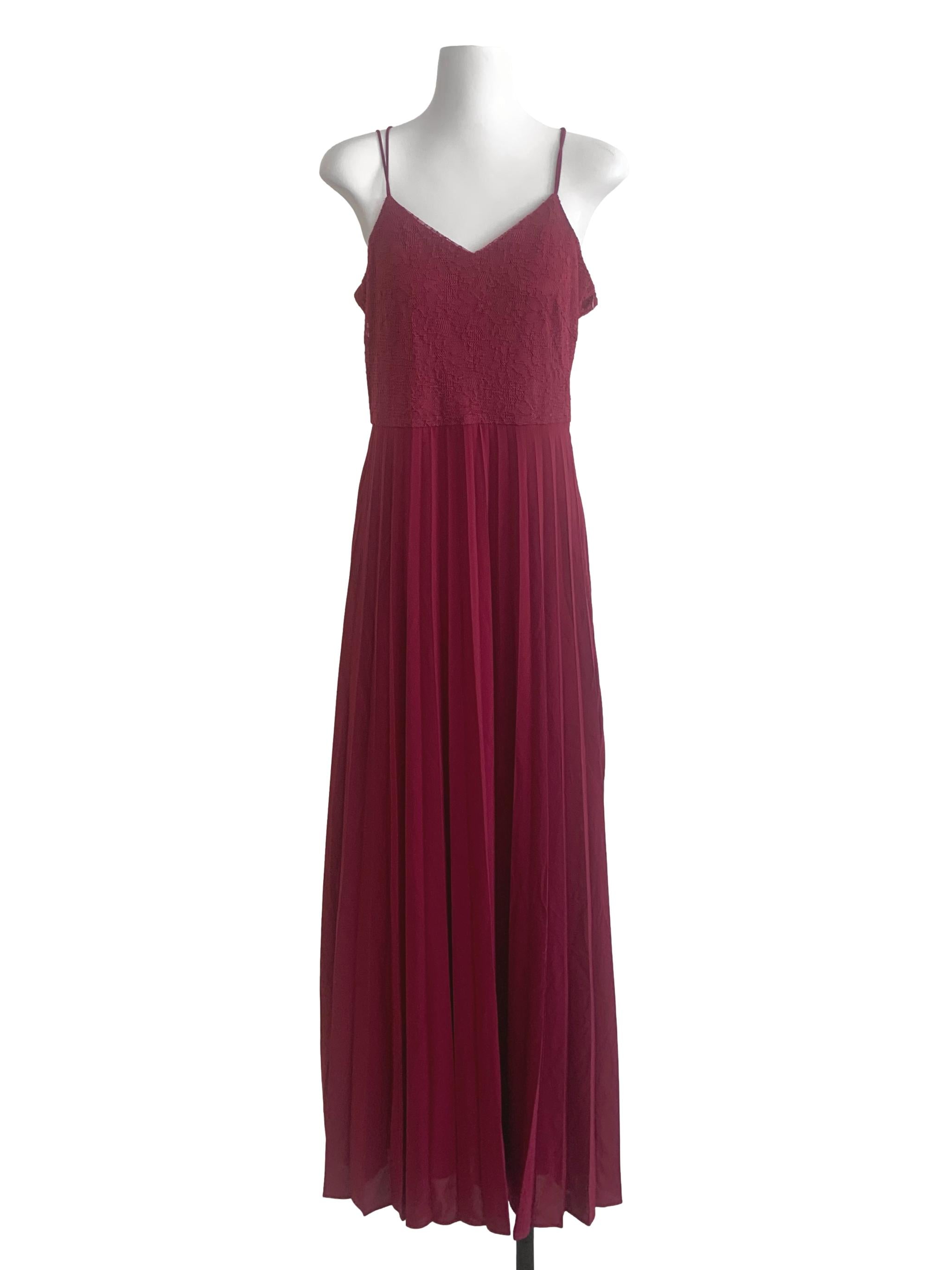 The Thread Theory Ruby Red Apron Cut Dress