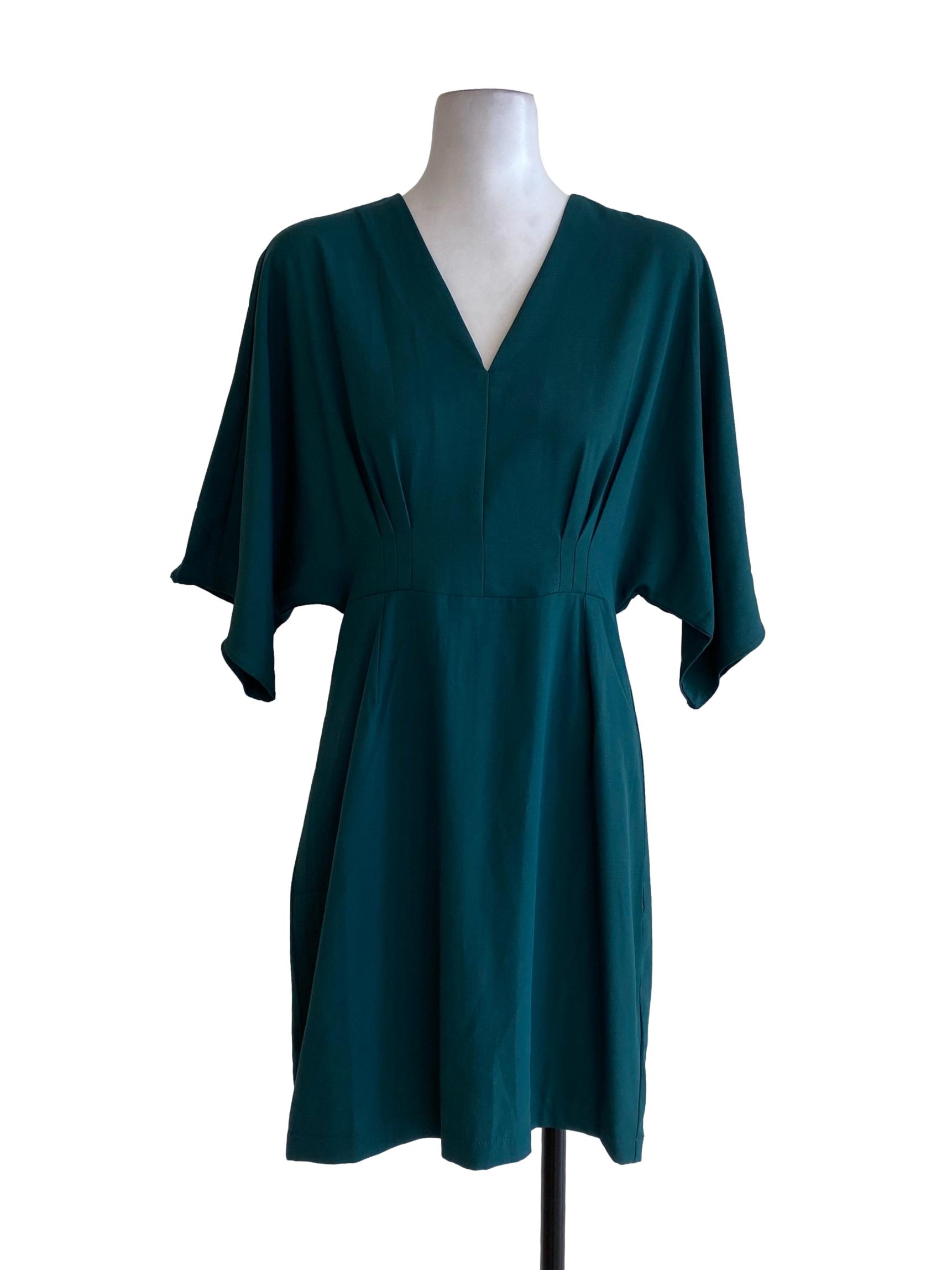 Zalora Green V Neck A Line Dress