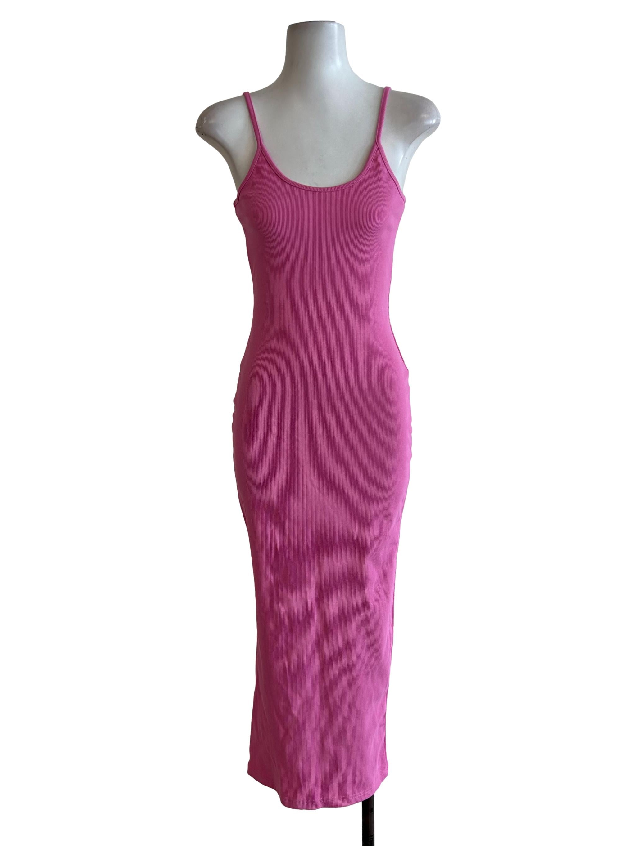 Bubblegum Pink Ribbed Bodycon Dress | REFASH Bubblegum Pink Ribbed Bodycon Dress | REFASH