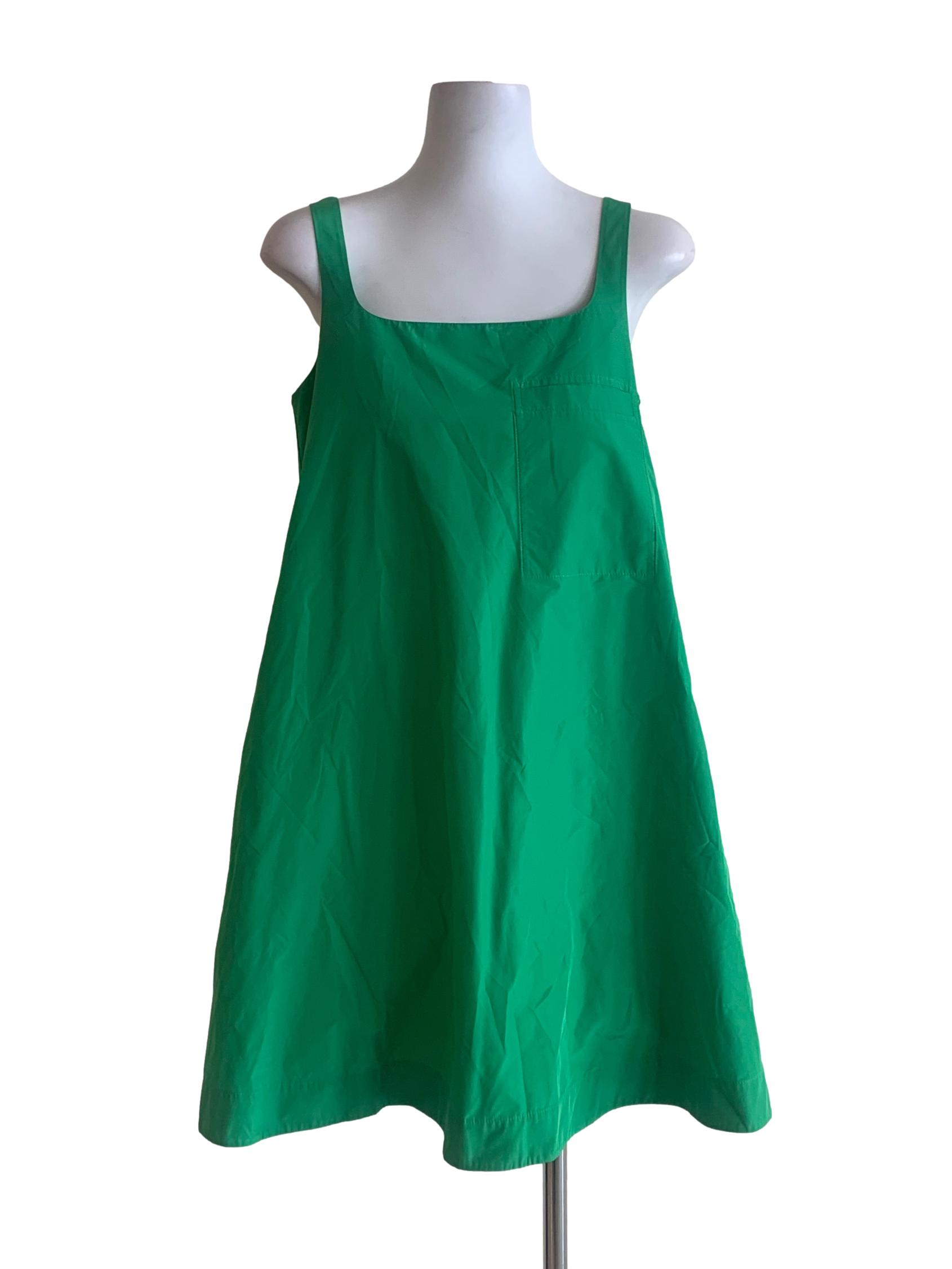COS Vibrant Green Square Neck Tent Dress