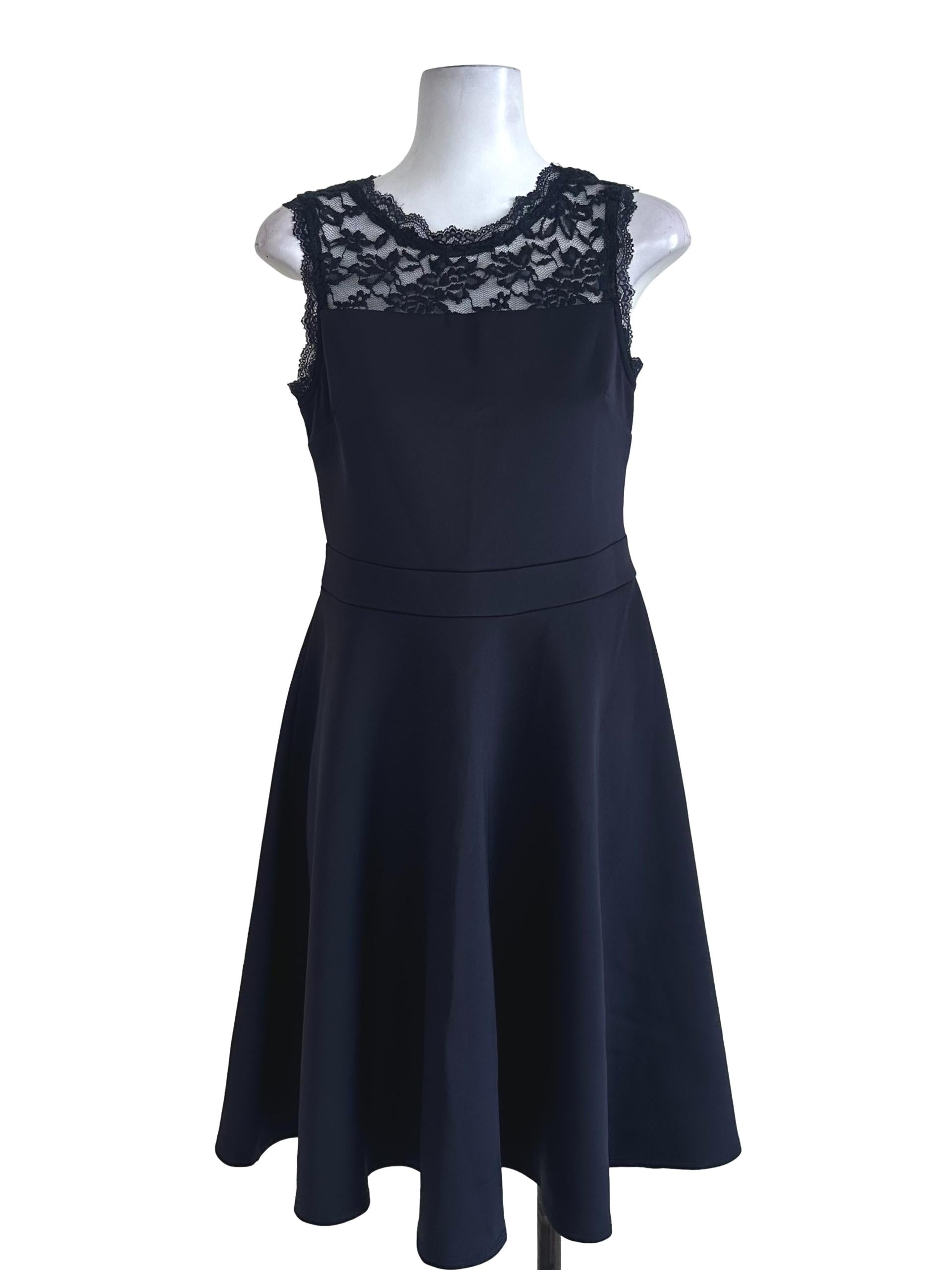 Dorothy Perkins Navy Blue Plain Lace Dress