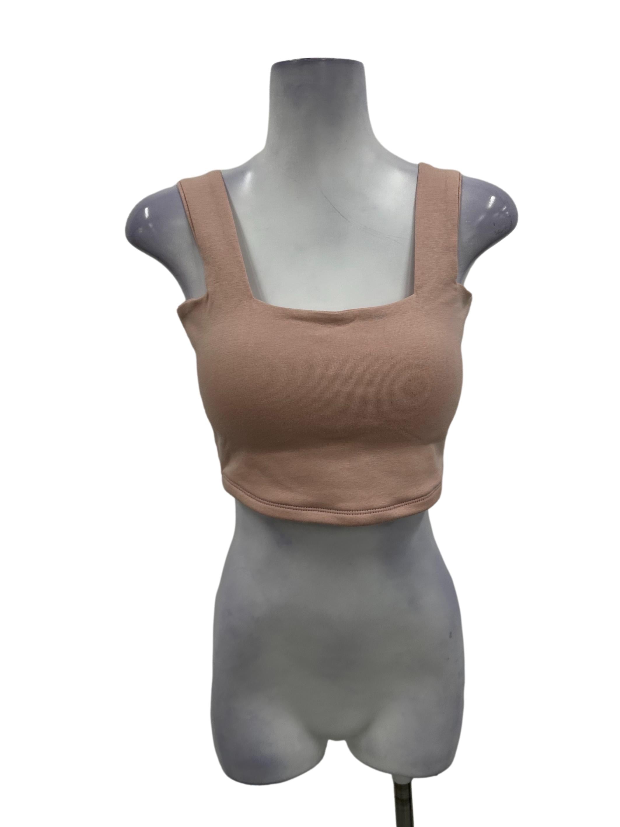 Pastel Pink Square Neck Padded Top
