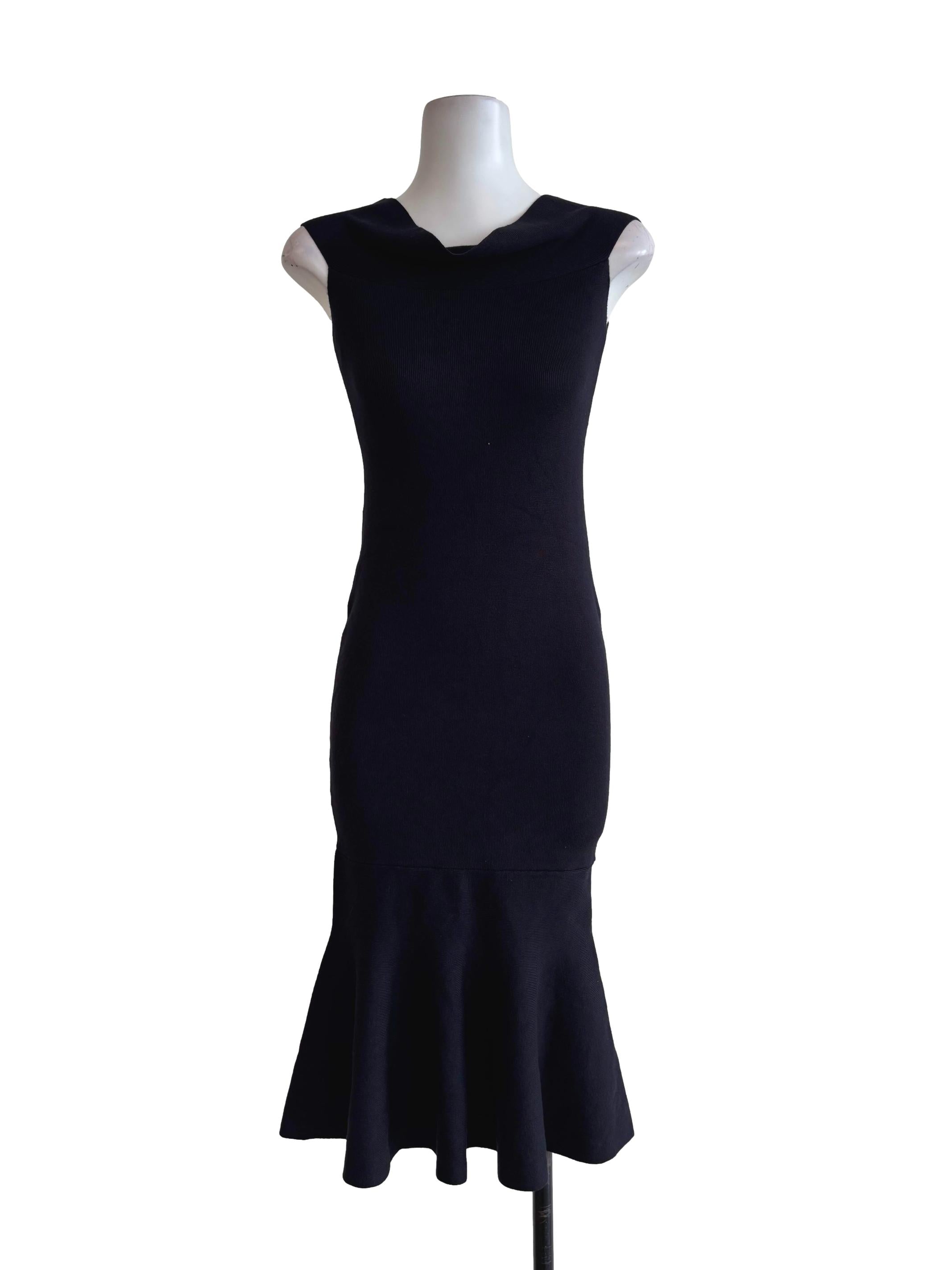Blue-Black Cotton Stretch Dress