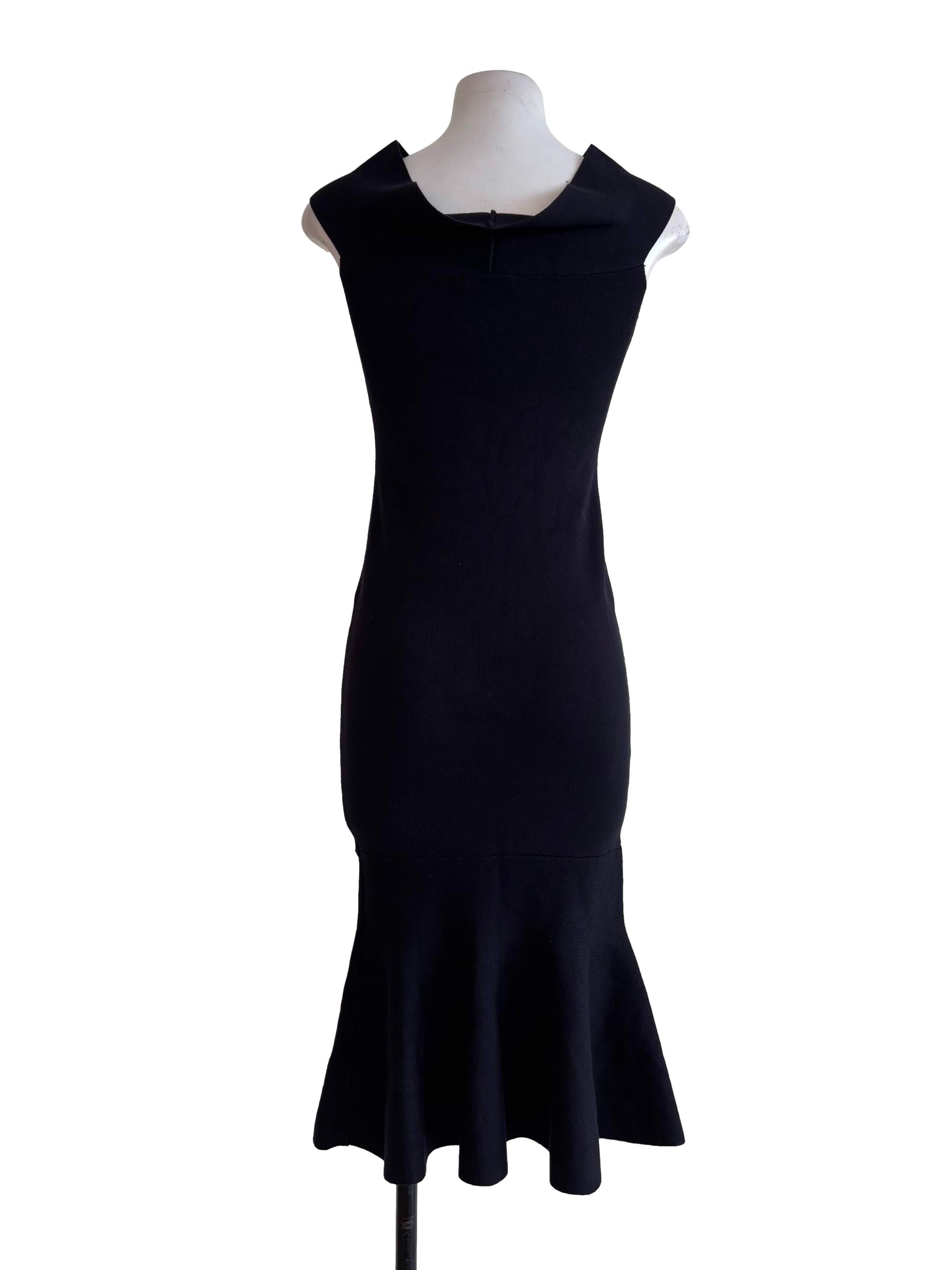 Blue-Black Cotton Stretch Dress