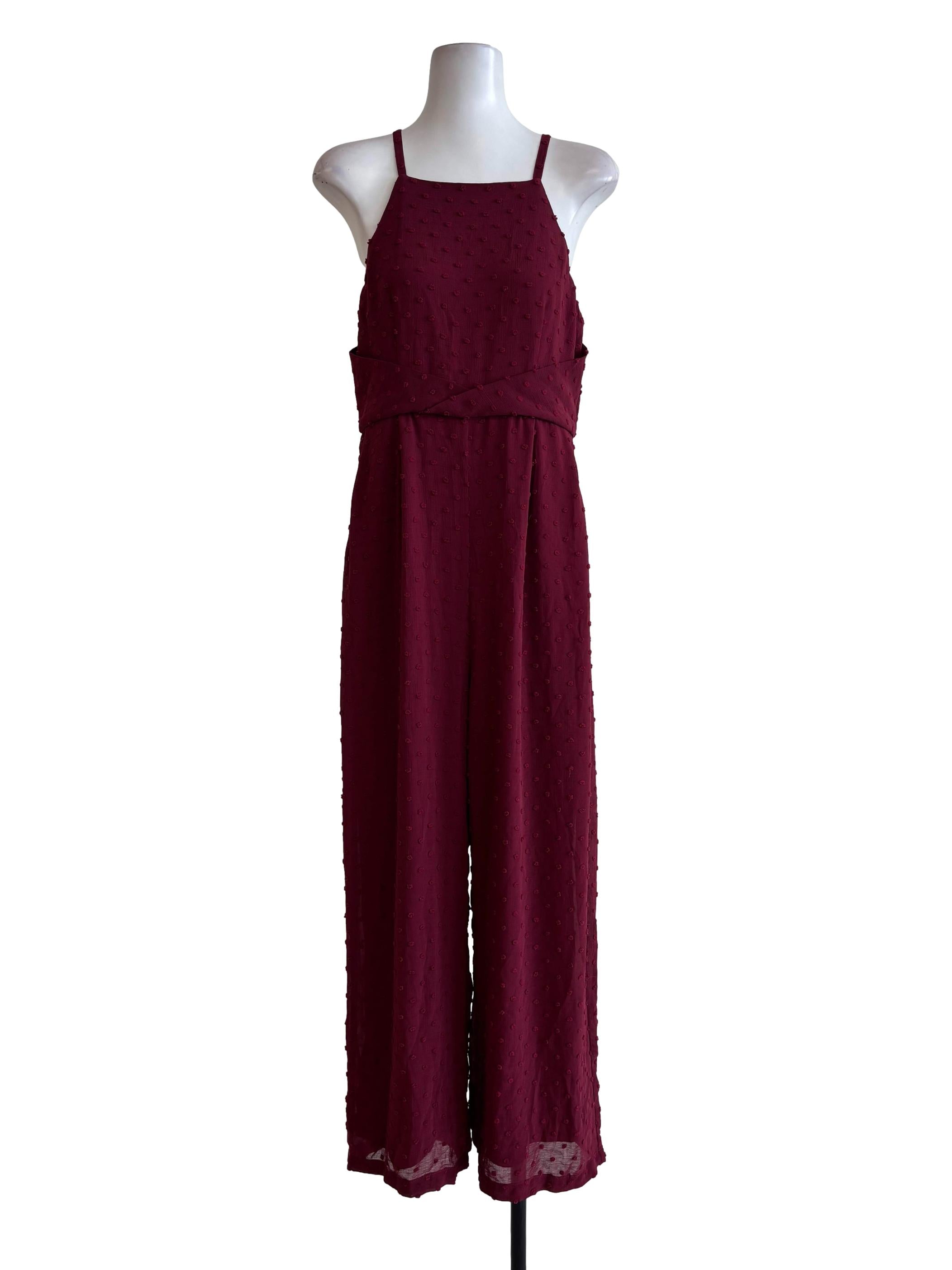 Red Halter Neck Jumpsuit