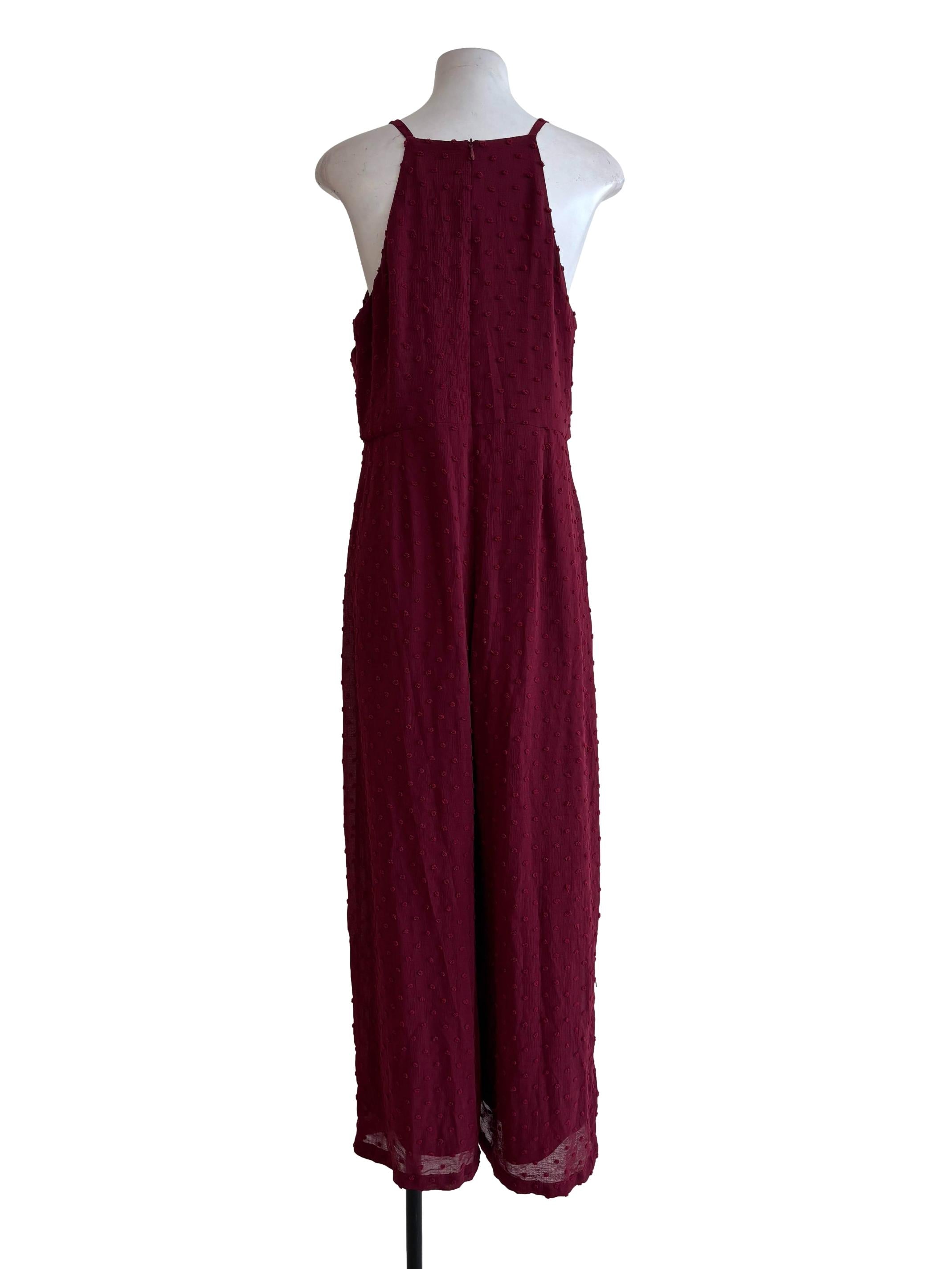 Red Halter Neck Jumpsuit