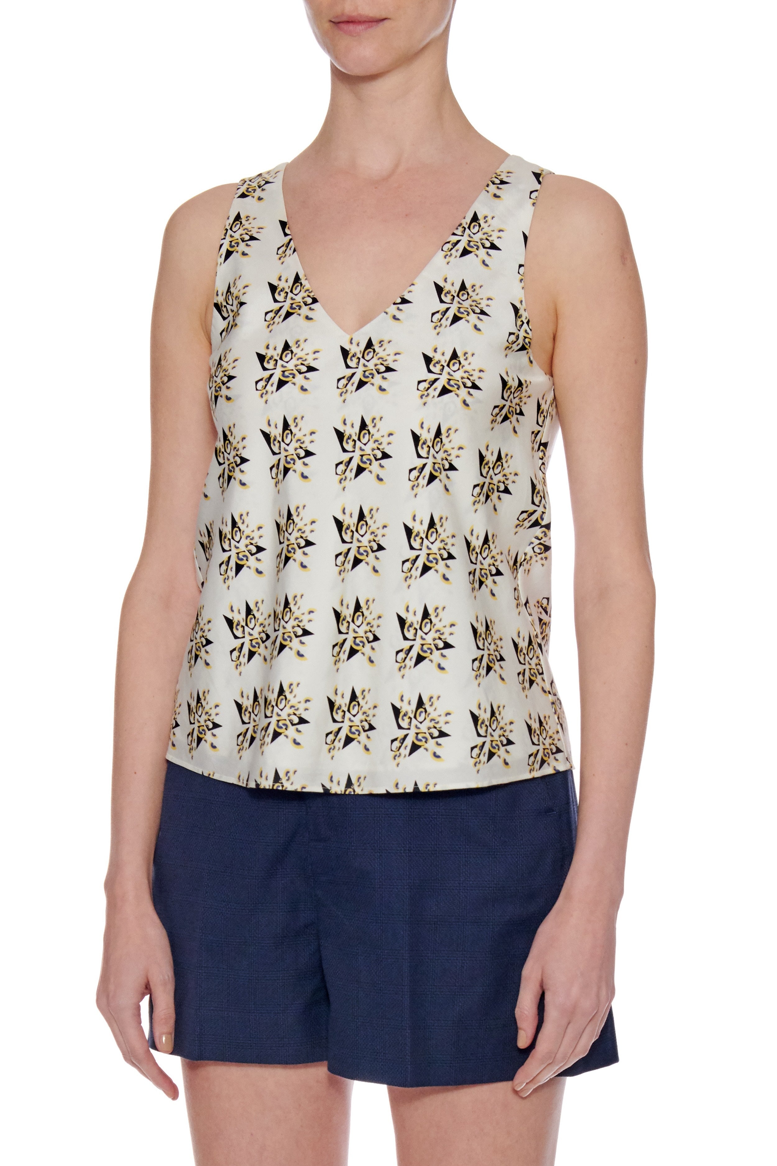 Burgos Top - V-Neck Sleeveless Summer Silk Top CSN