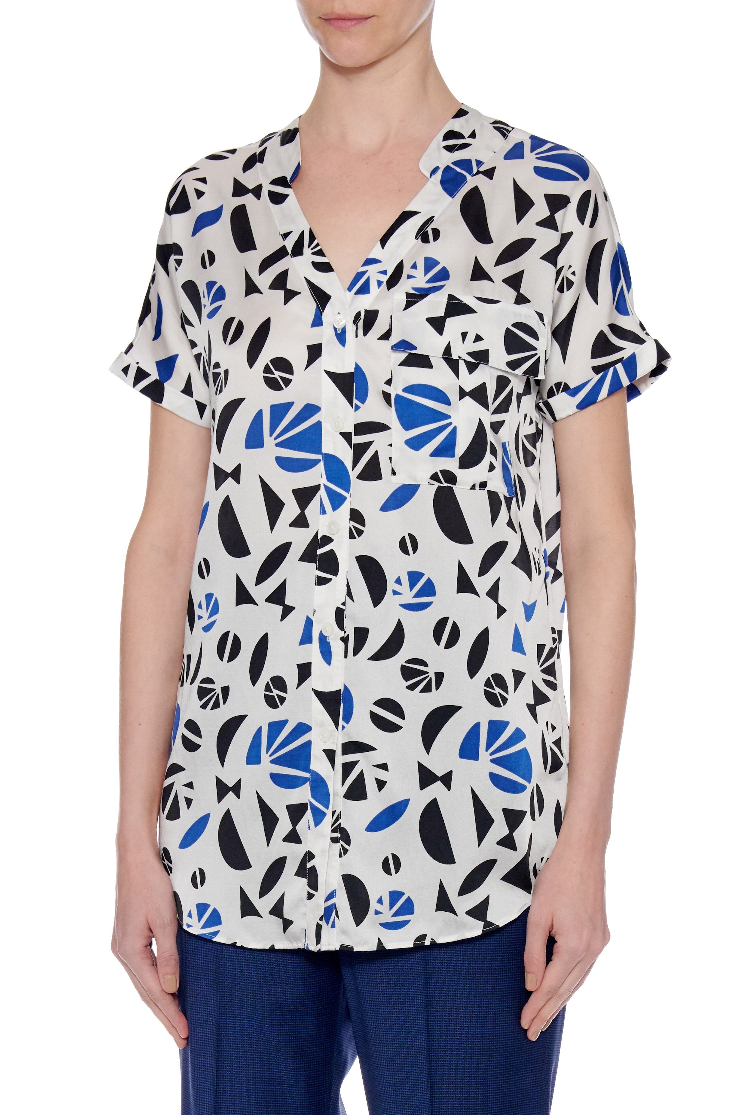 Lleida Top - Short Sleeve Loose Fit Summer Blouse CSN