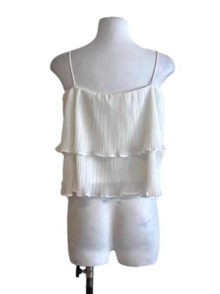 Pearl White Flowy Sleeveless Top TWL