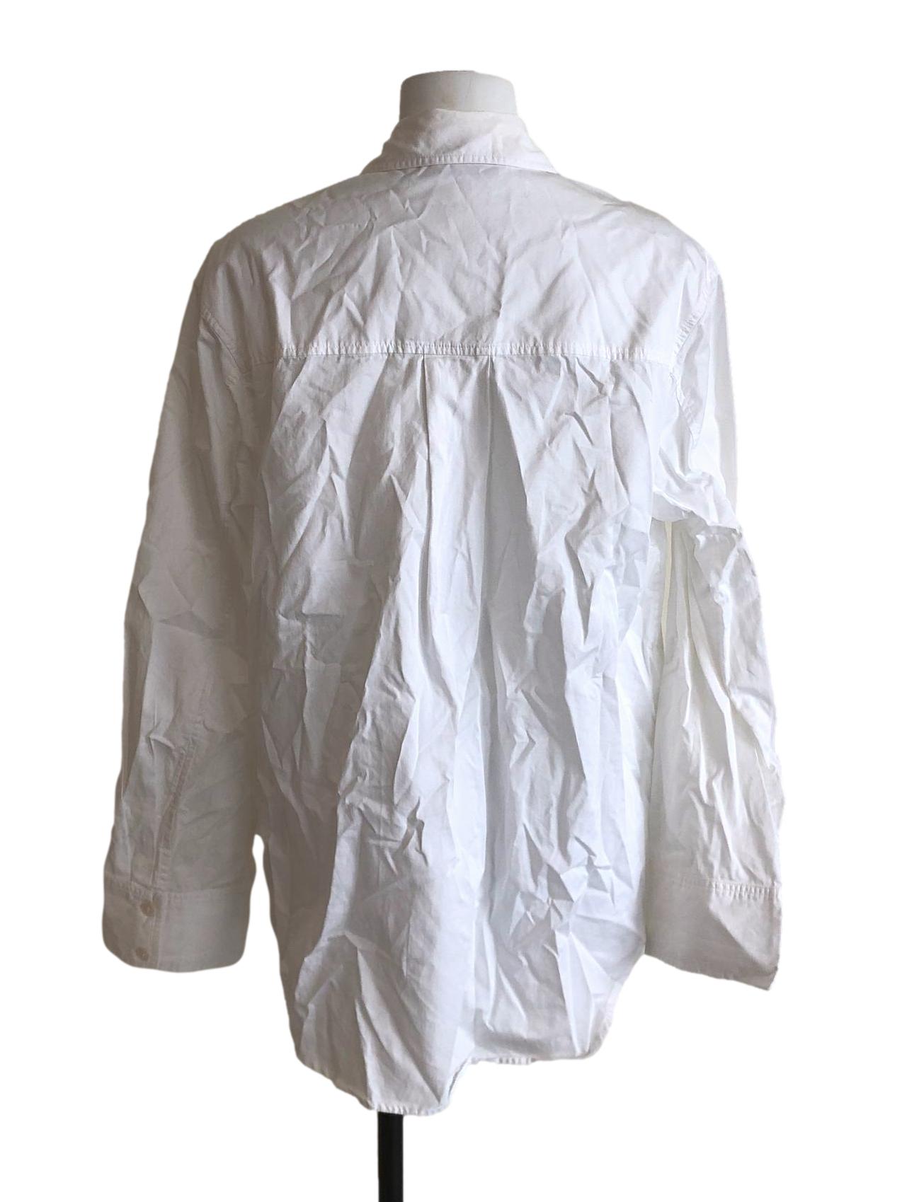 Powder White Plain Long Sleeve Collar Shirt