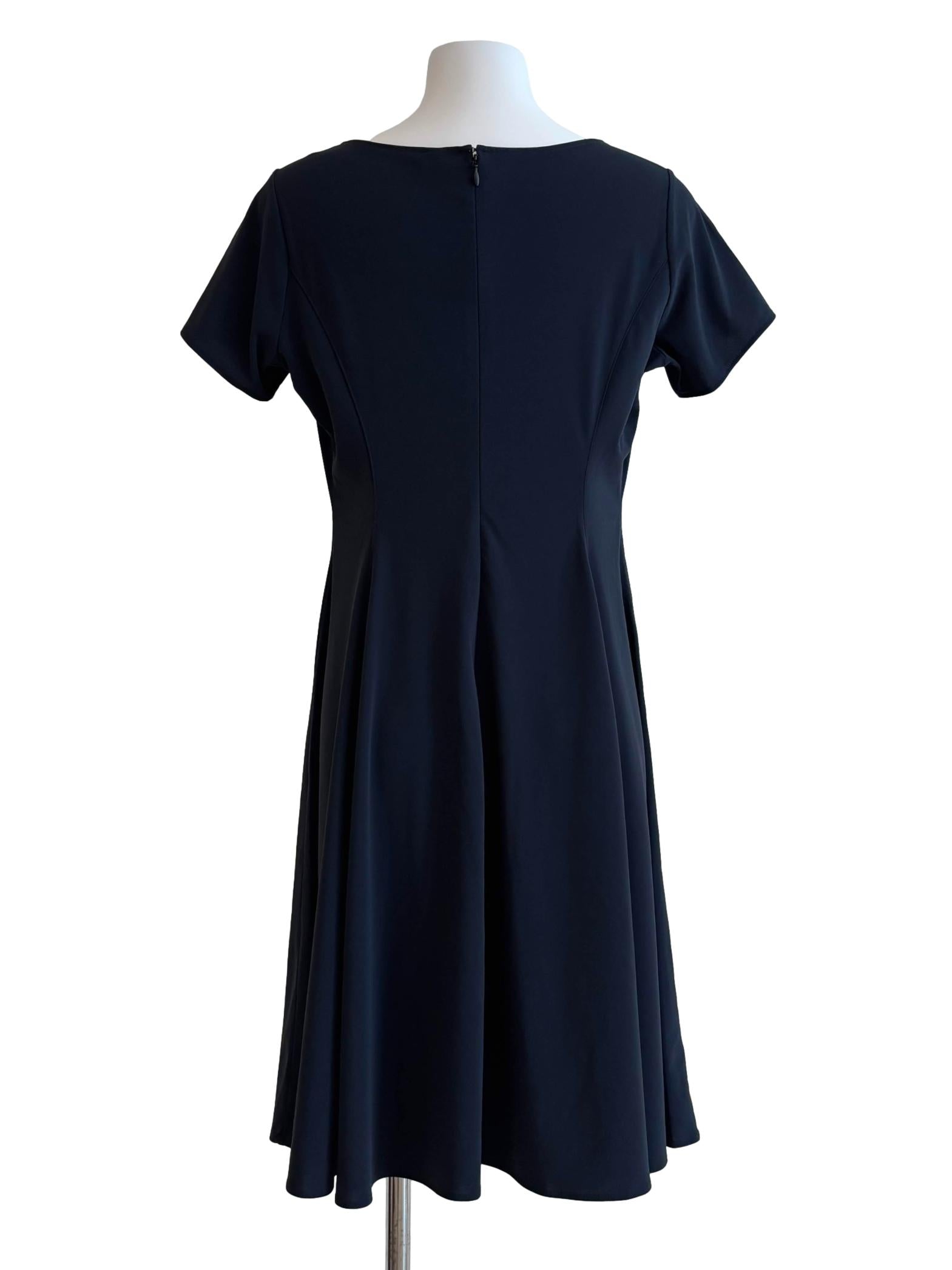 Midnight Blue Scoop Neck Short Sleeve Dress