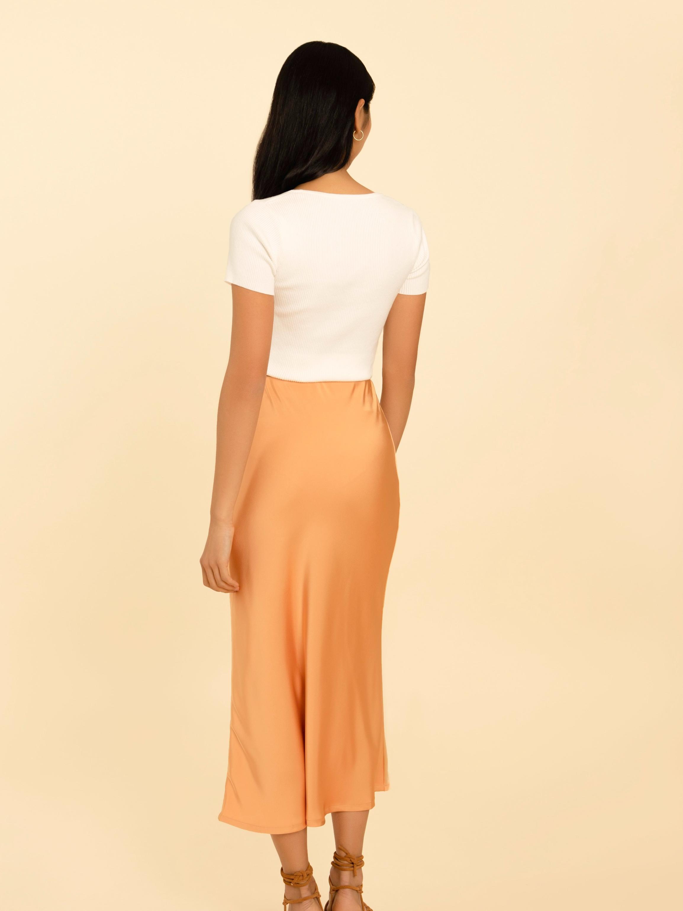 Olivia Slip Skirt In Peach CSN