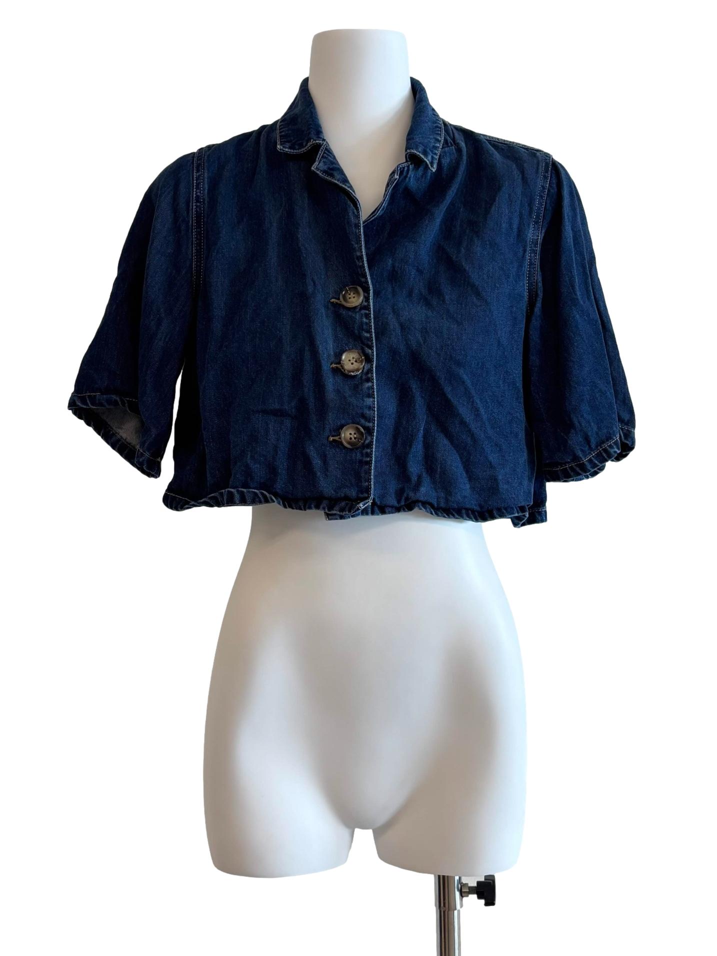 Blue Denim Crop Top