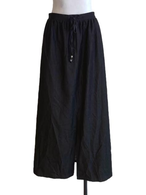 Coal Black Front Slit Skirt