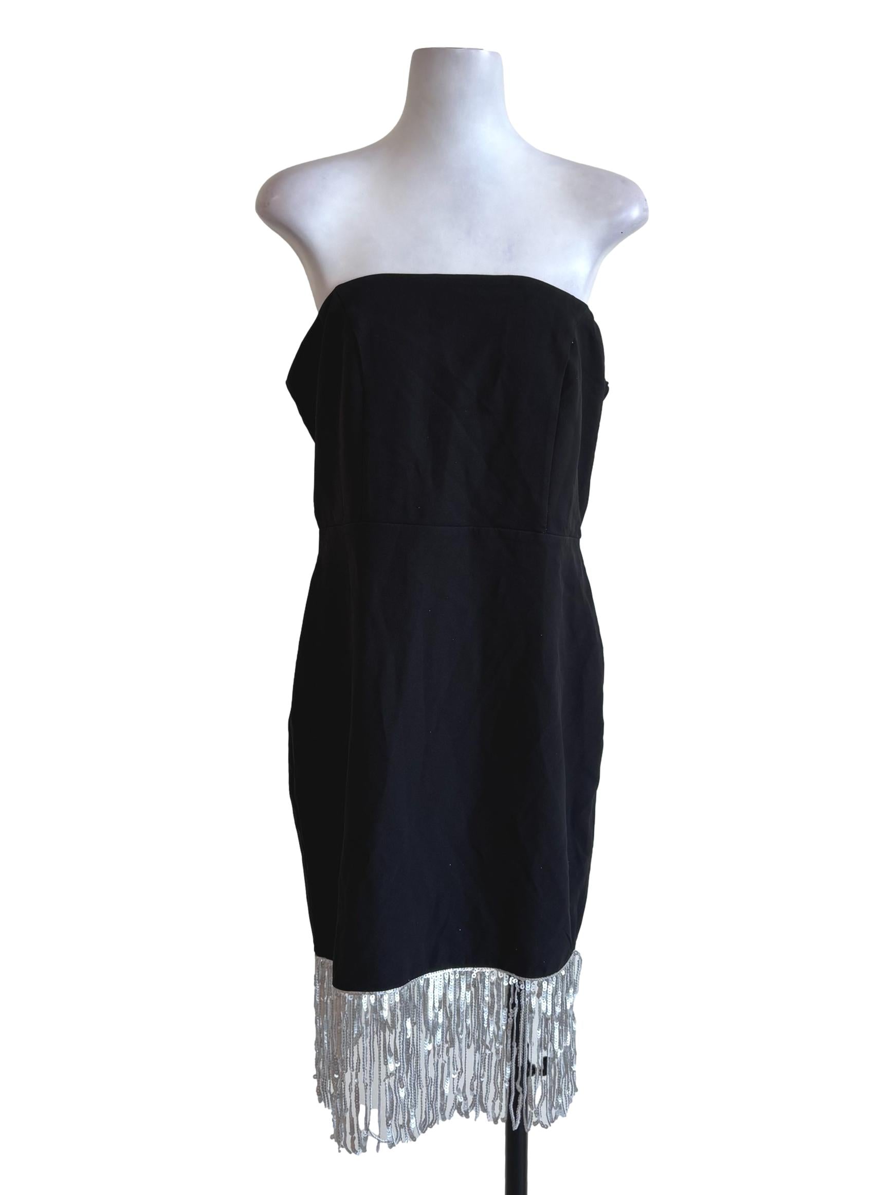Black Glitter Sequin Sheath Dress