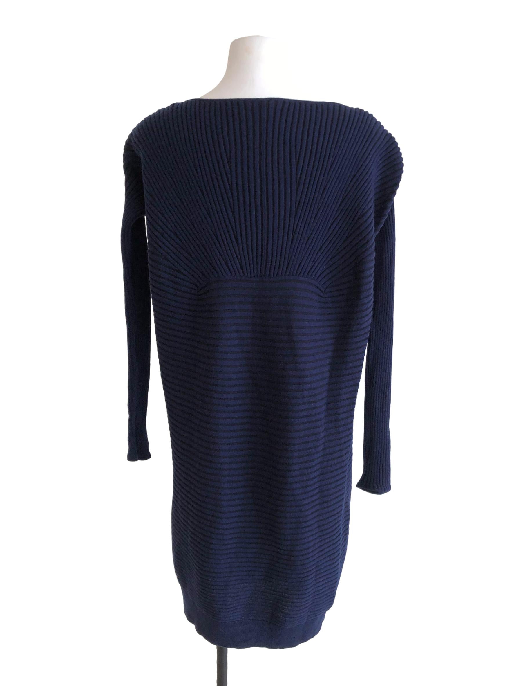 Navy Blue Knitted Mini Dress