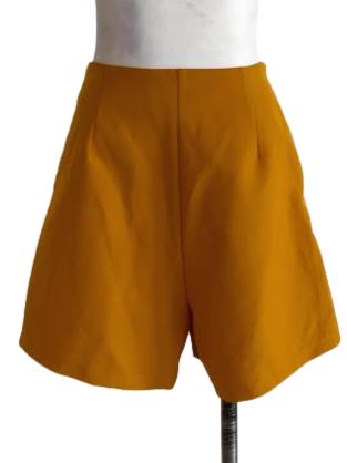 Canary Mustard Yellow Front Slit Skorts