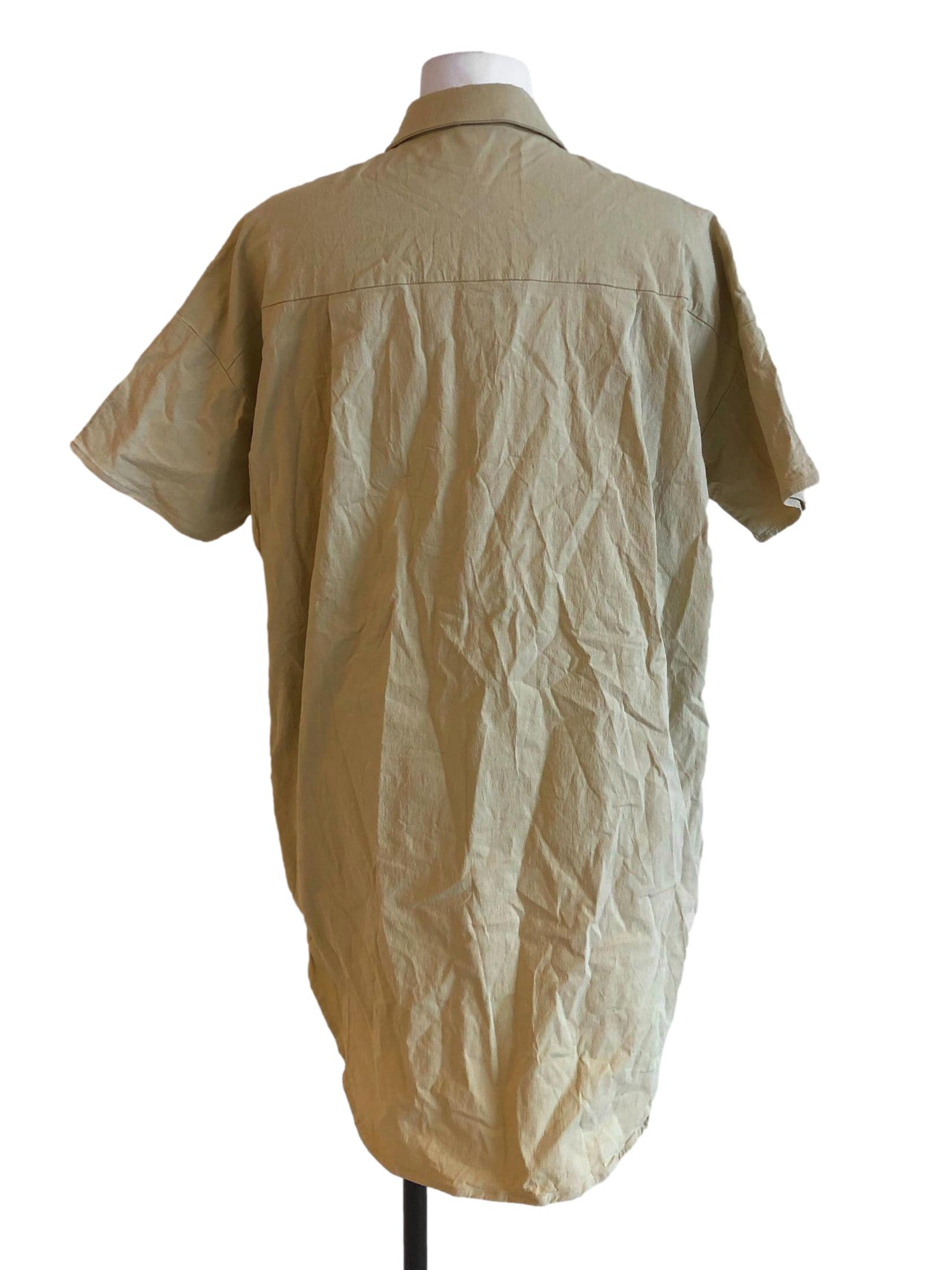 Cotton Button-Down Shirt Dress OSN